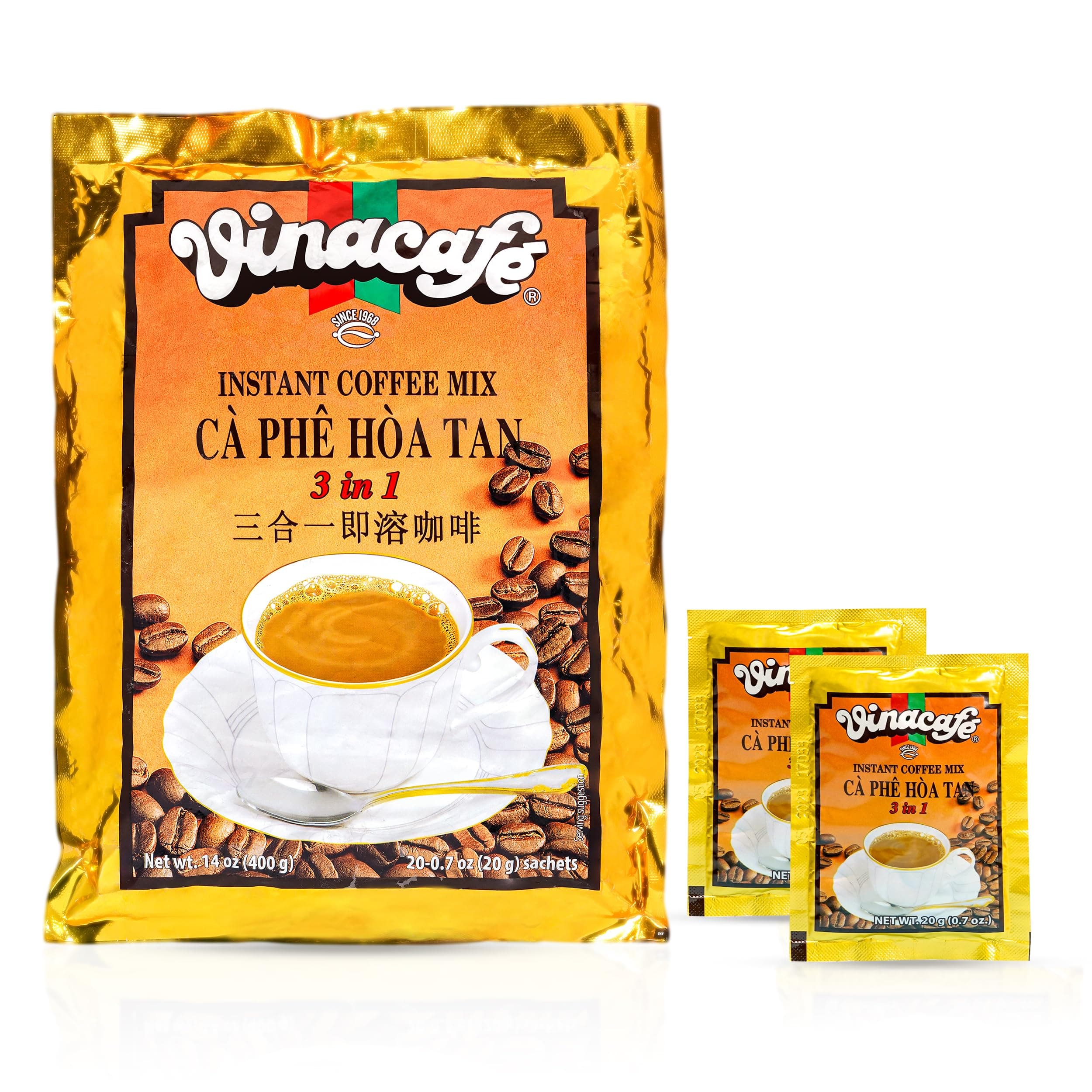 Vinacafe 3 in 1 Instant Coffee Mix 2-Pack (40 sachets total)