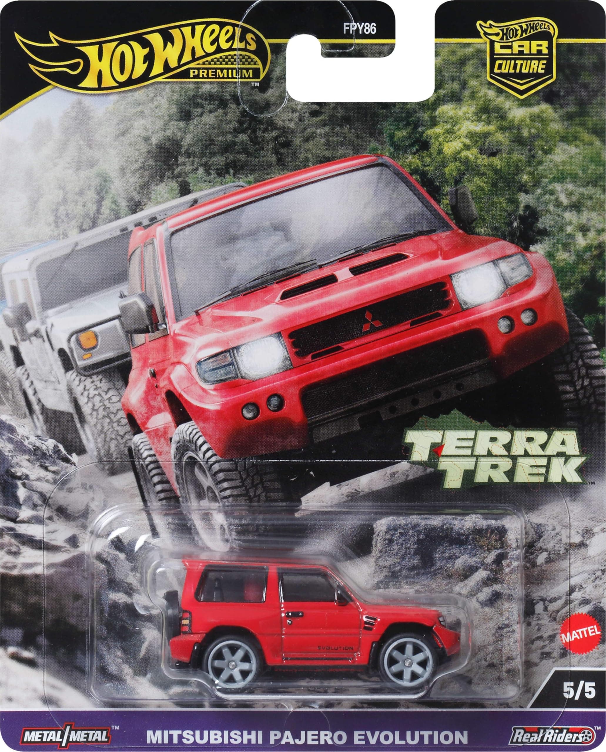 Hot Wheels Premium Terra Trek Mitsubishi Pajero Evolution for 3 Years & Above (Red)