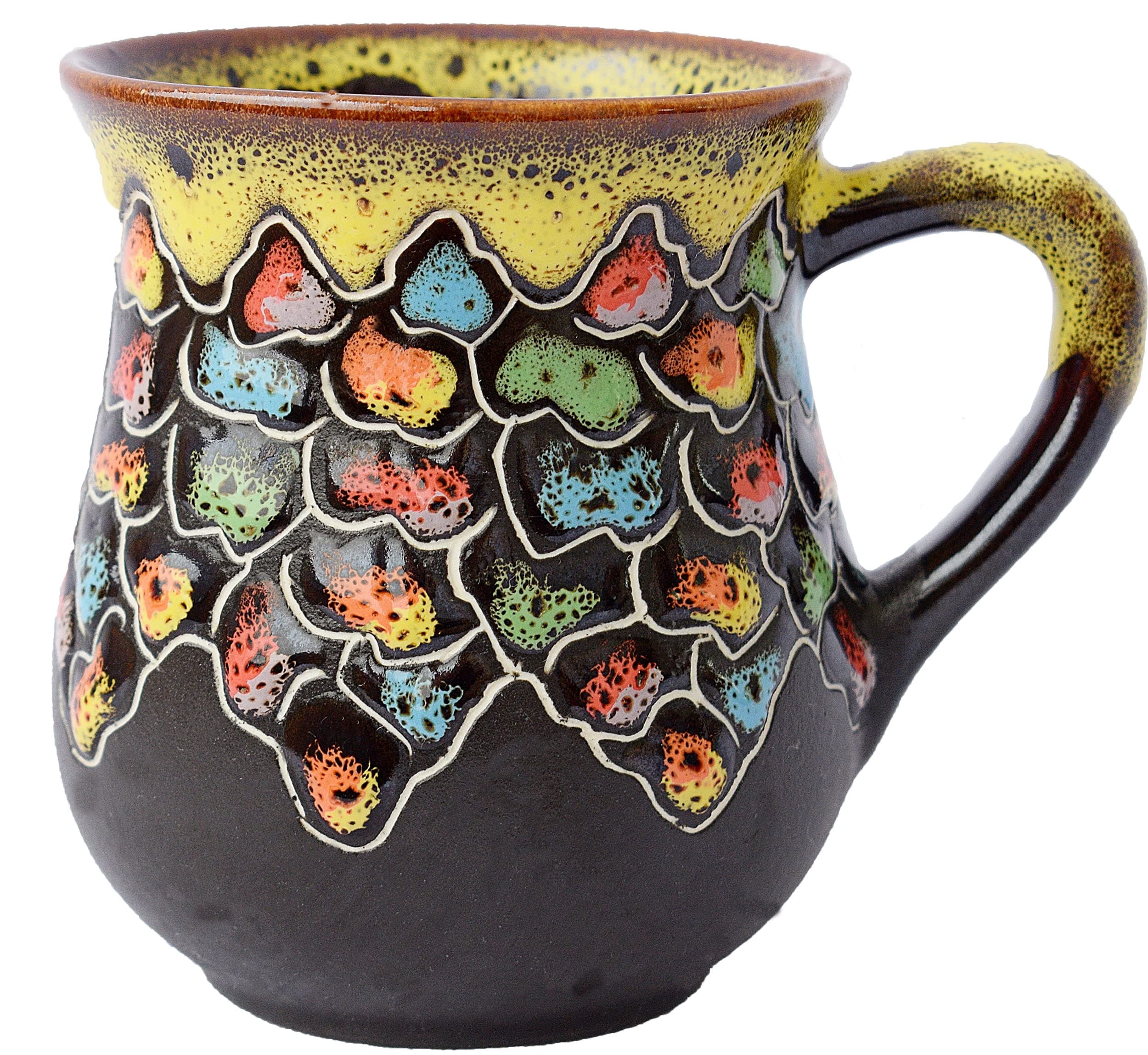 Pottery coffee mug Colorful Stones (10 fl oz)