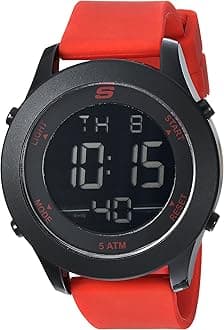 SkechersMen's Quartz Plastic and Rubber Casual Watch, Color:Red (Model: SR5109)