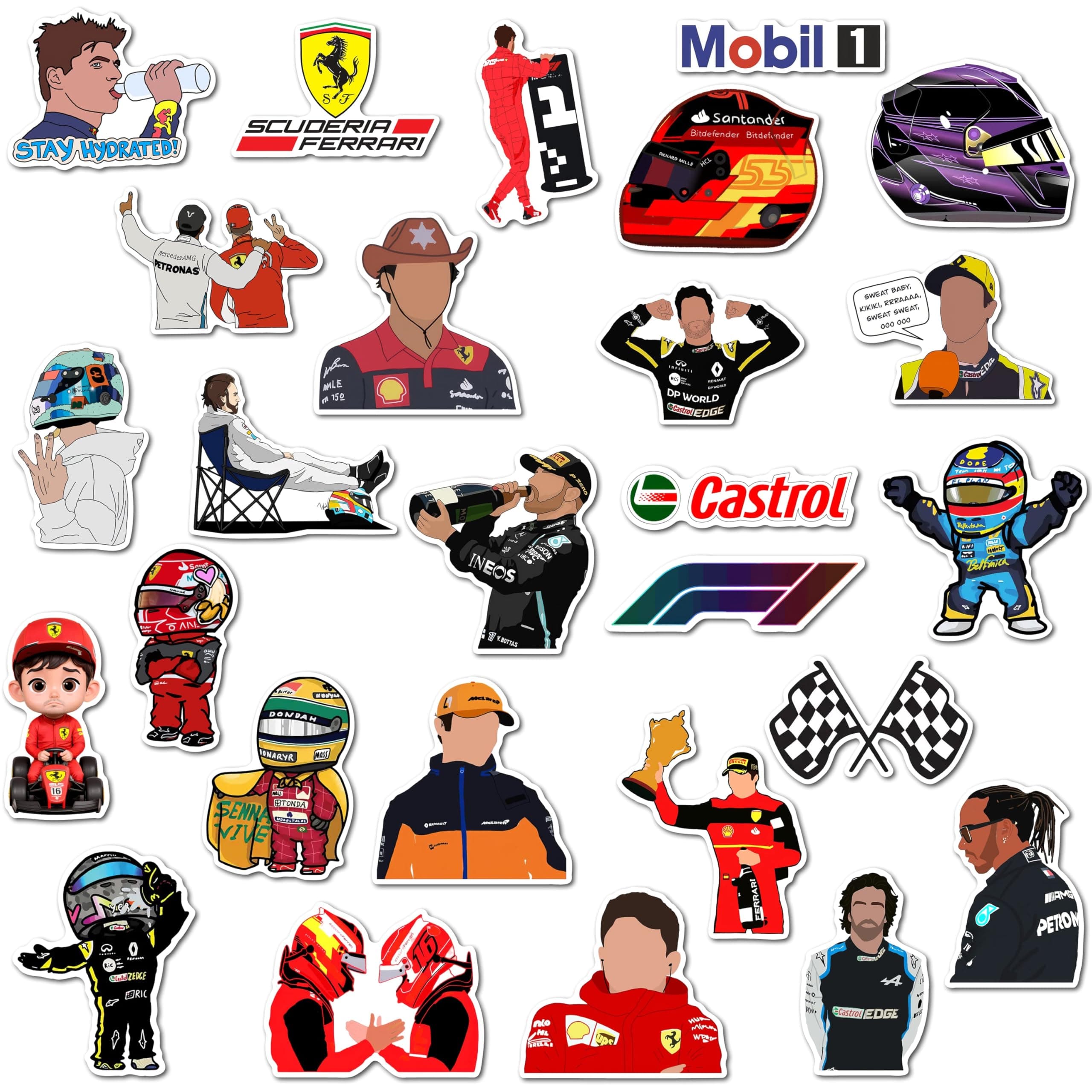 WallDesign Ultimate F1 Racing Fridge Magnet Set - High-Speed Formula 1 Designs, Perfect for Magnetic Surface, Durable Magnets for True Racing Fans (Set of 27)