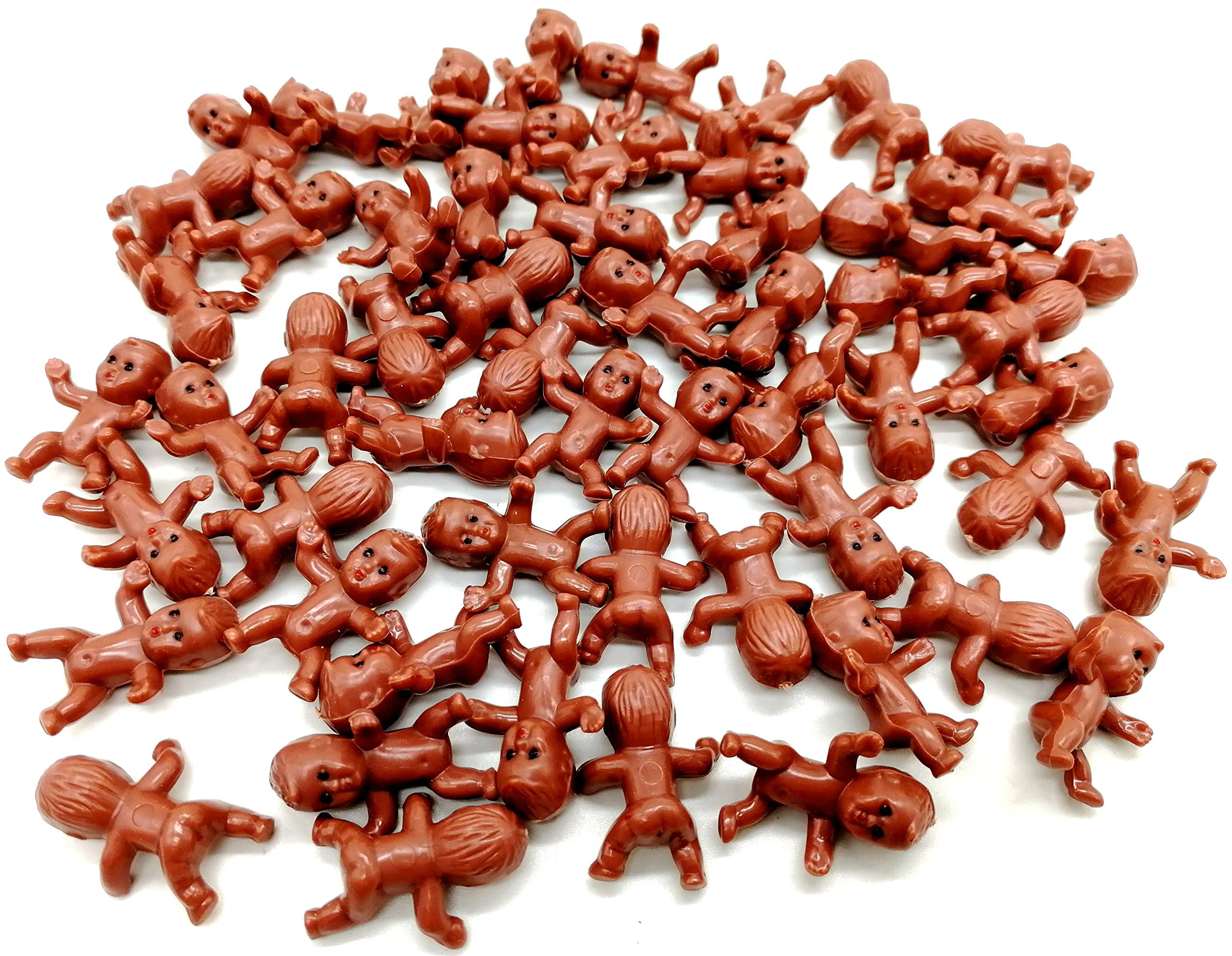48 Pcs 1.3" Mini Plastic African American Babies Party Favor/Baby Shower ice cube game Party Game Decor Party Decorations, Baby Gift Decorations/Cake Decorations