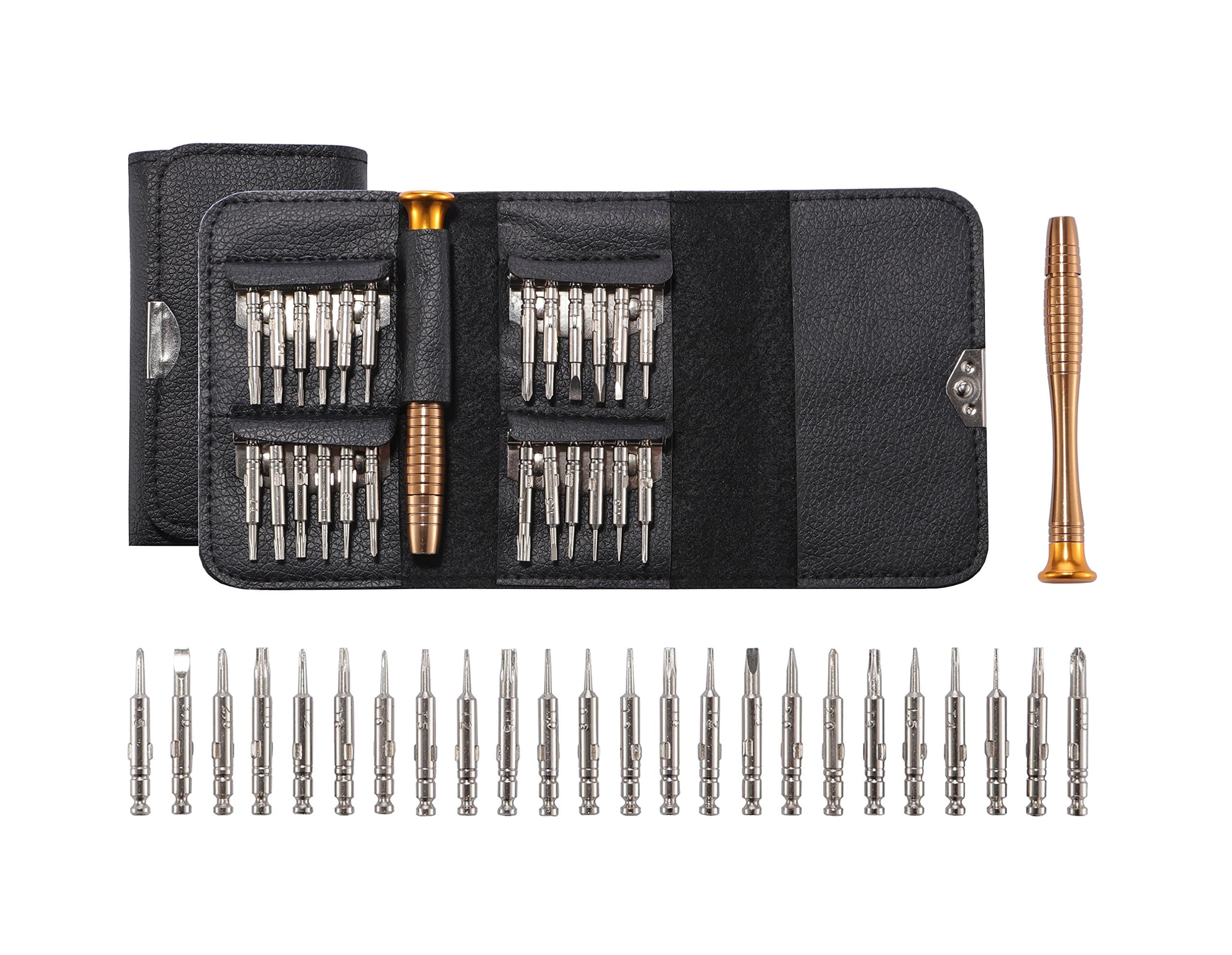 Precision Small Screwdriver for Professional Electronic Repair 25 in 1 Tool Kit for iPhone Series,iPad,Macbook,HTC,LG,Samsung,Car Keys Glasses Watch Laptop Digital Camera