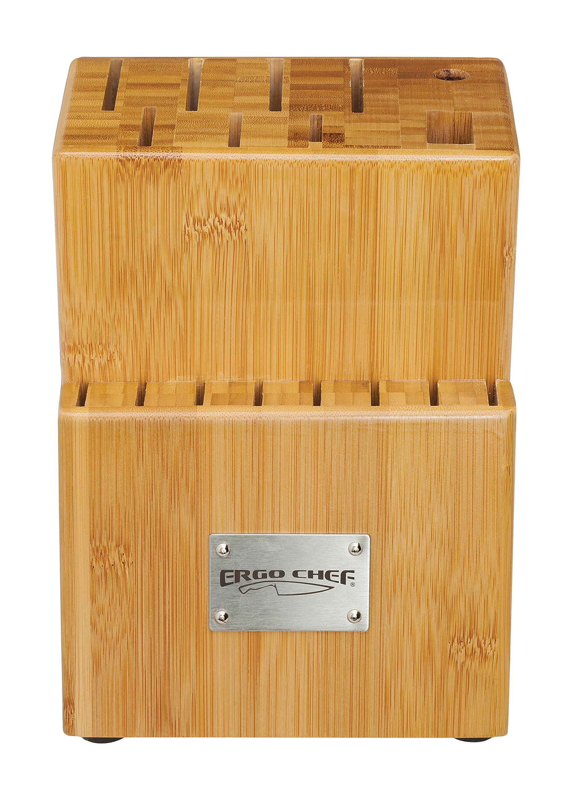 Ergo Chef Bamboo Knife Block, 17-Slot