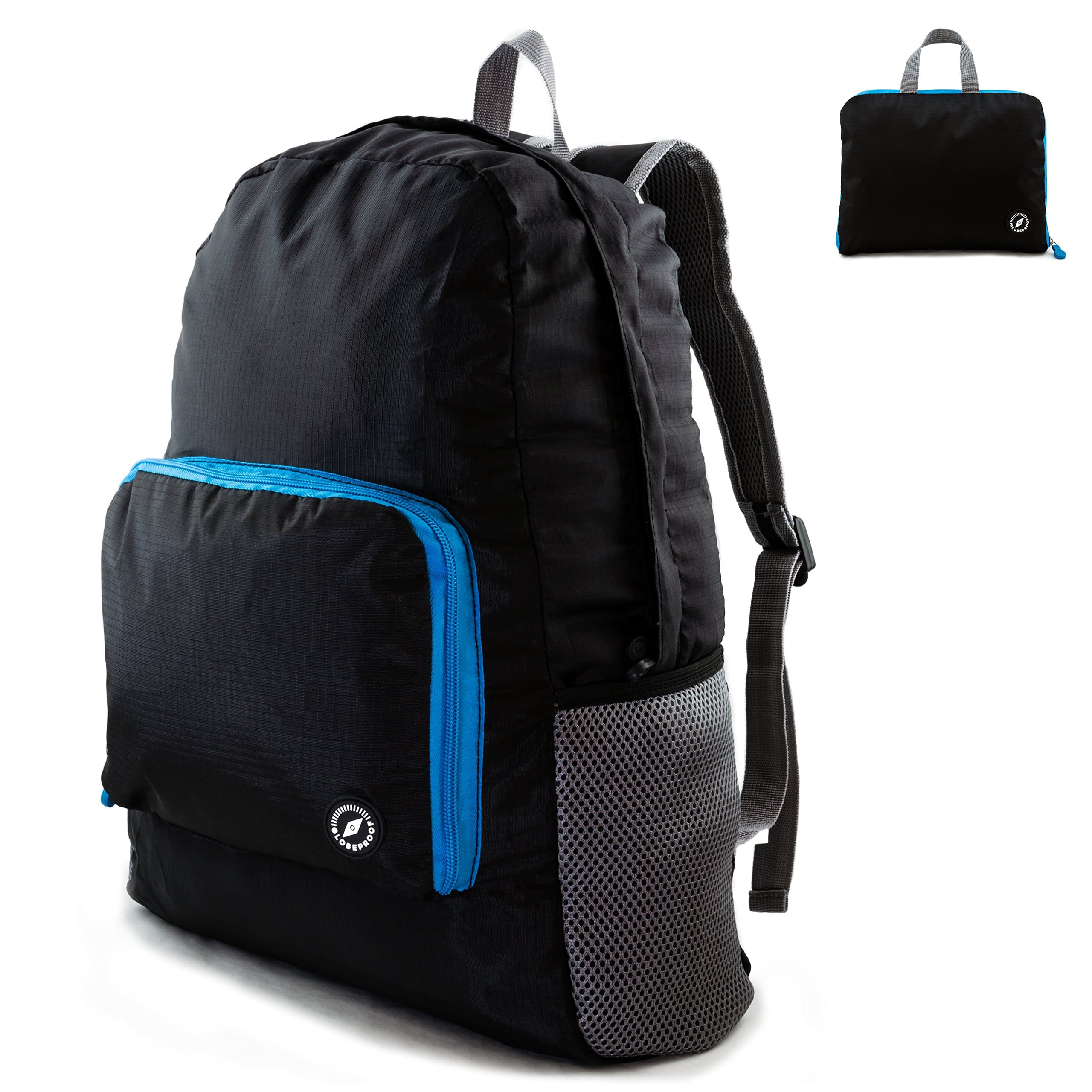 Globeproof® Packable Hiking Daypack 10 L, Black-Blue, GPFB201701