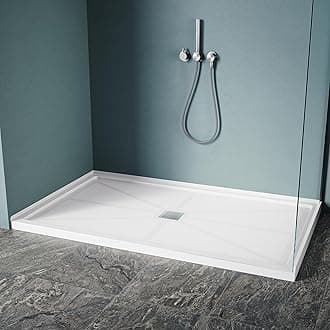 ELEGANT 60'' L x 36'' W x 4'' H Shower Base, Center Drain, Non-Slip Single Threshold Shower Pan, Stainless Steel Shower Drain Cover Included