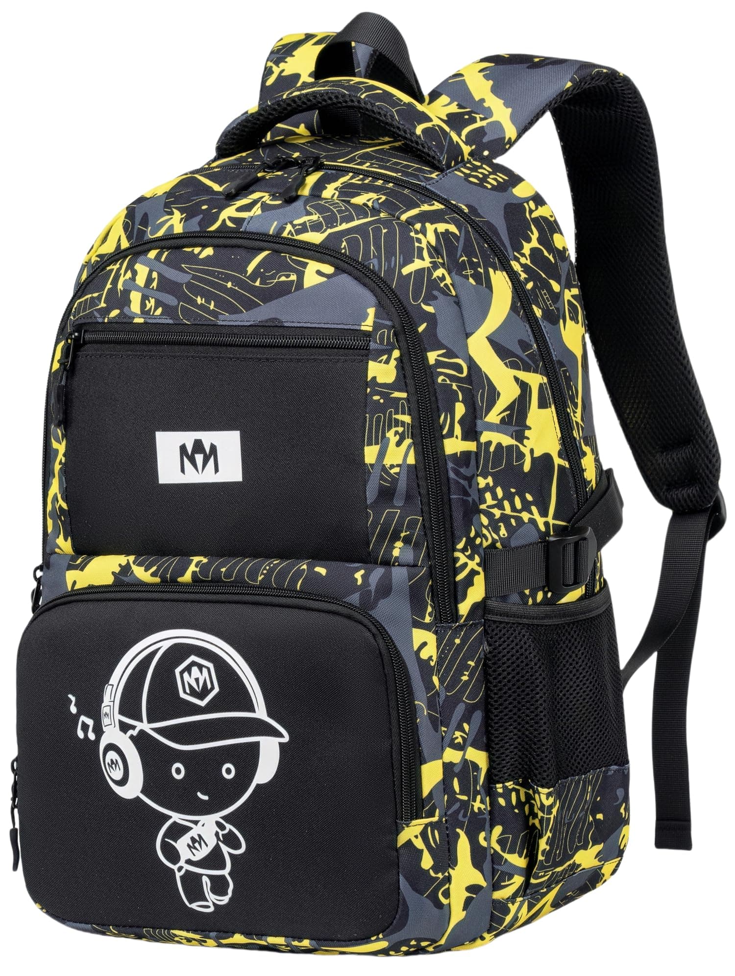 Bluboon Kids Backpack Boys Camo Bookbag Teens Elementary School Bag Daypack Travel Back Pack Middle school (Boy-Yellow camo)