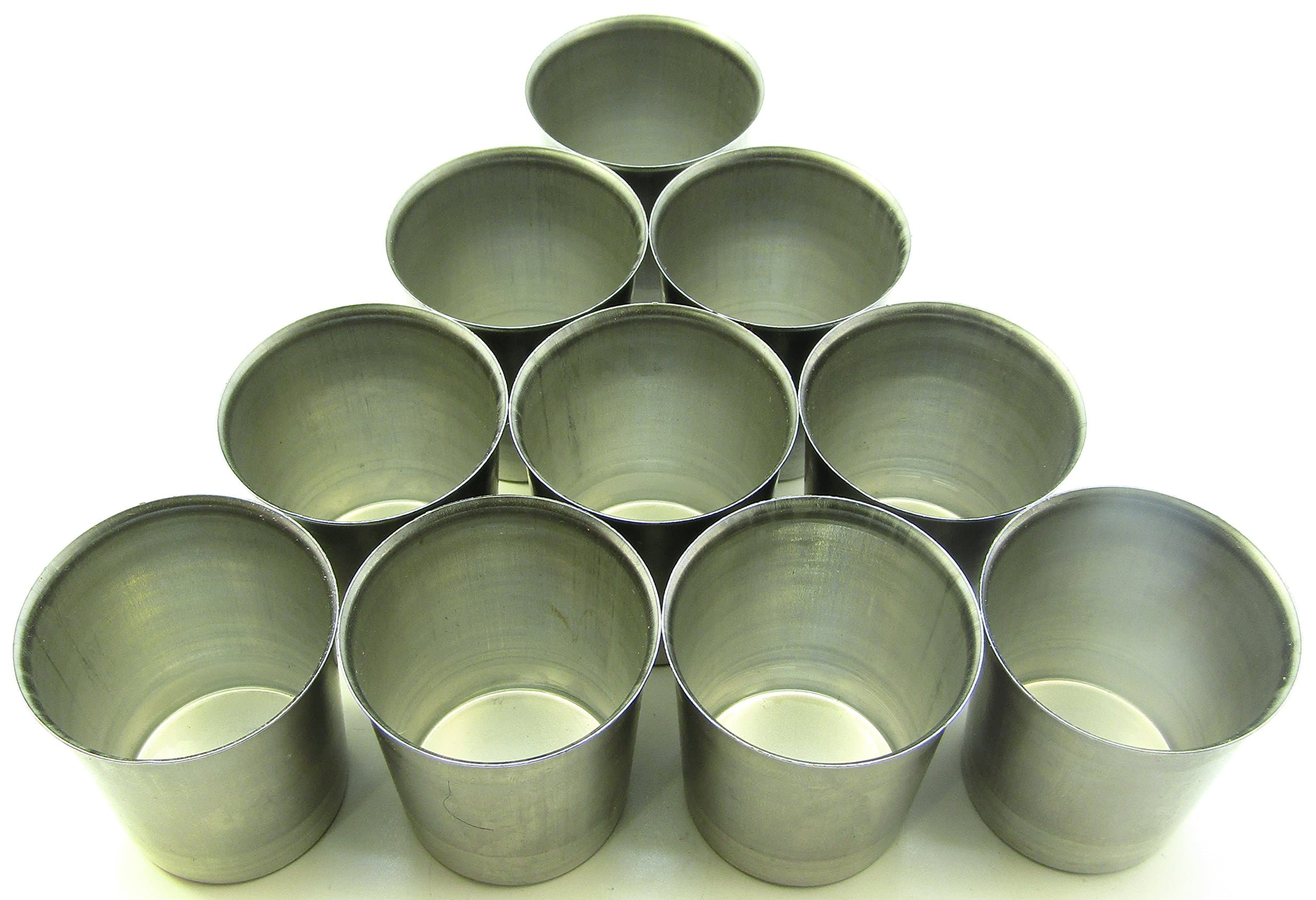 10 metal votive candle moulds