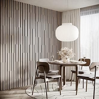 24 Pack — Acoustic Slat Wood (HDF) Wall Stripes Panels «Pluta-3» | Strip width 1.2"(3cm) | Wall Decor | Wooden Decorative Panels for Home Studio, Podcast, Game room (Pluta-3, Sonoma)