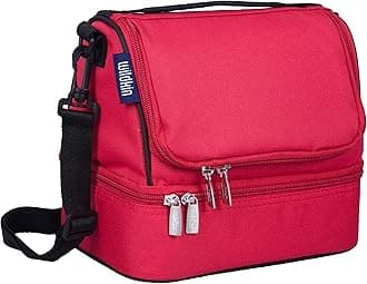 Wildkin Two Compartment Insulated Lunch Bag for Kids – School & Travel Ready - Cardinal Red