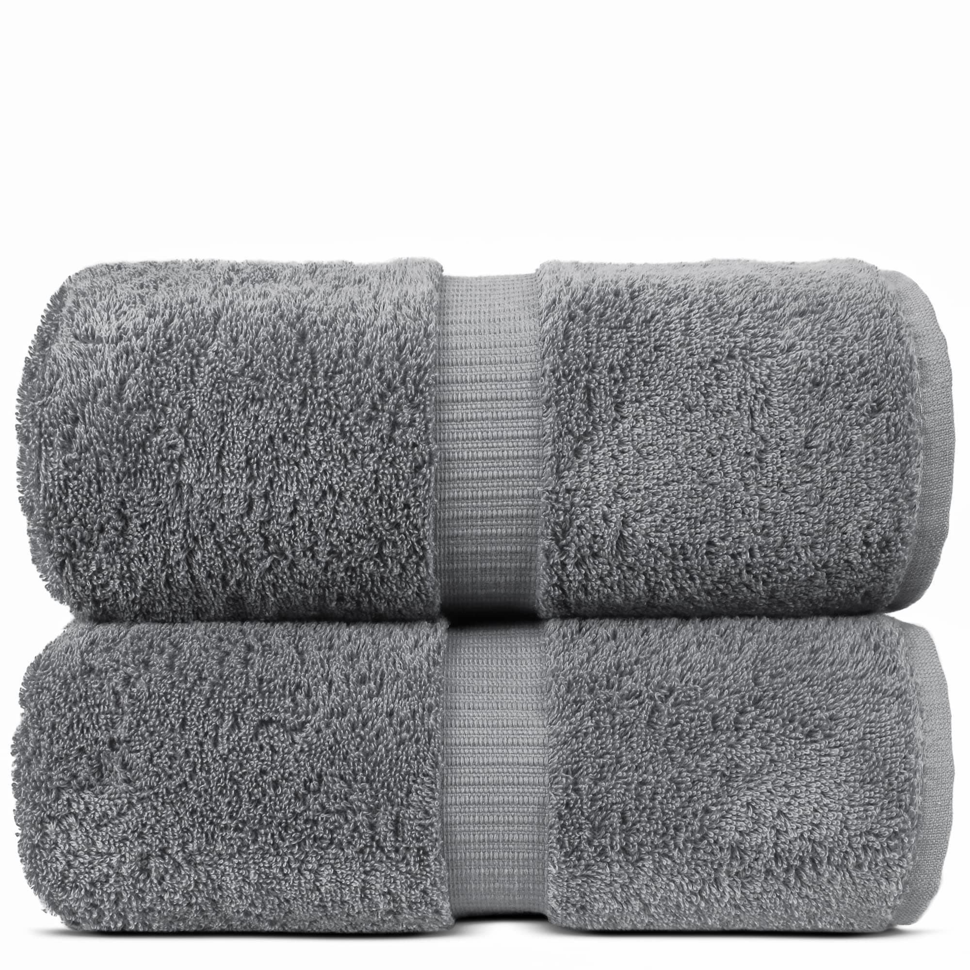 100% Turkish Cotton Towel Set (35x70 Inches Bath Sheets - Set of 2, Gray)