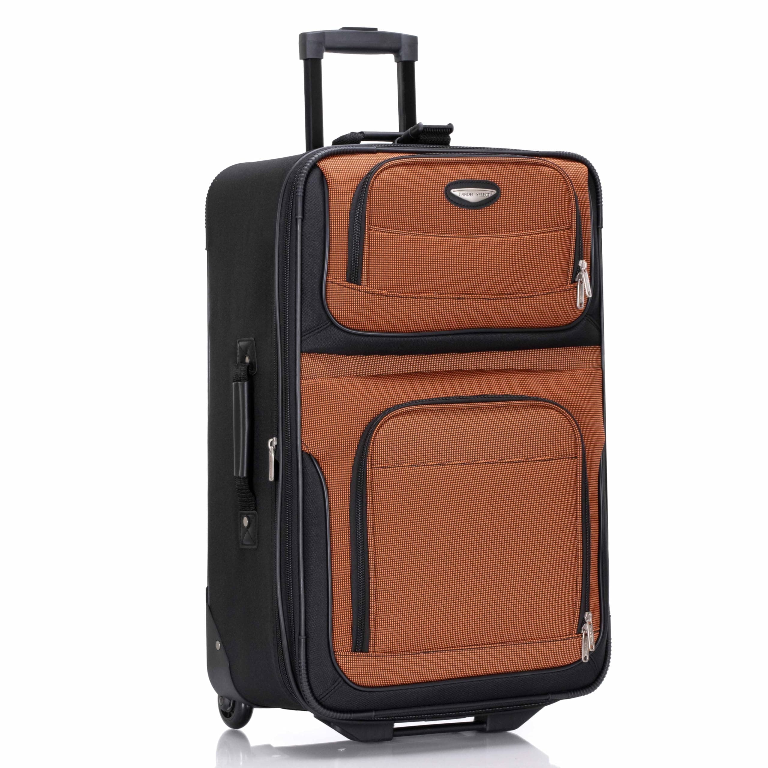 Travel Select Amsterdam Softside Expandable Luggage with Rolling Wheels, Orange, 25-Inch Medium