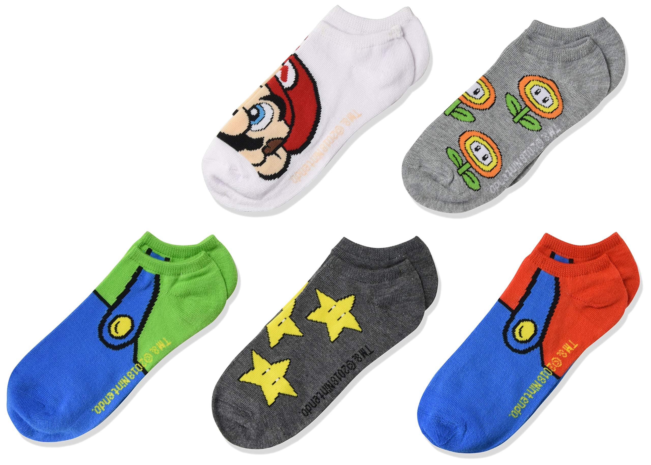 Mario womens Mario 5 Pack No Show Casual Sock, Assorted Neutral, 9 11 US