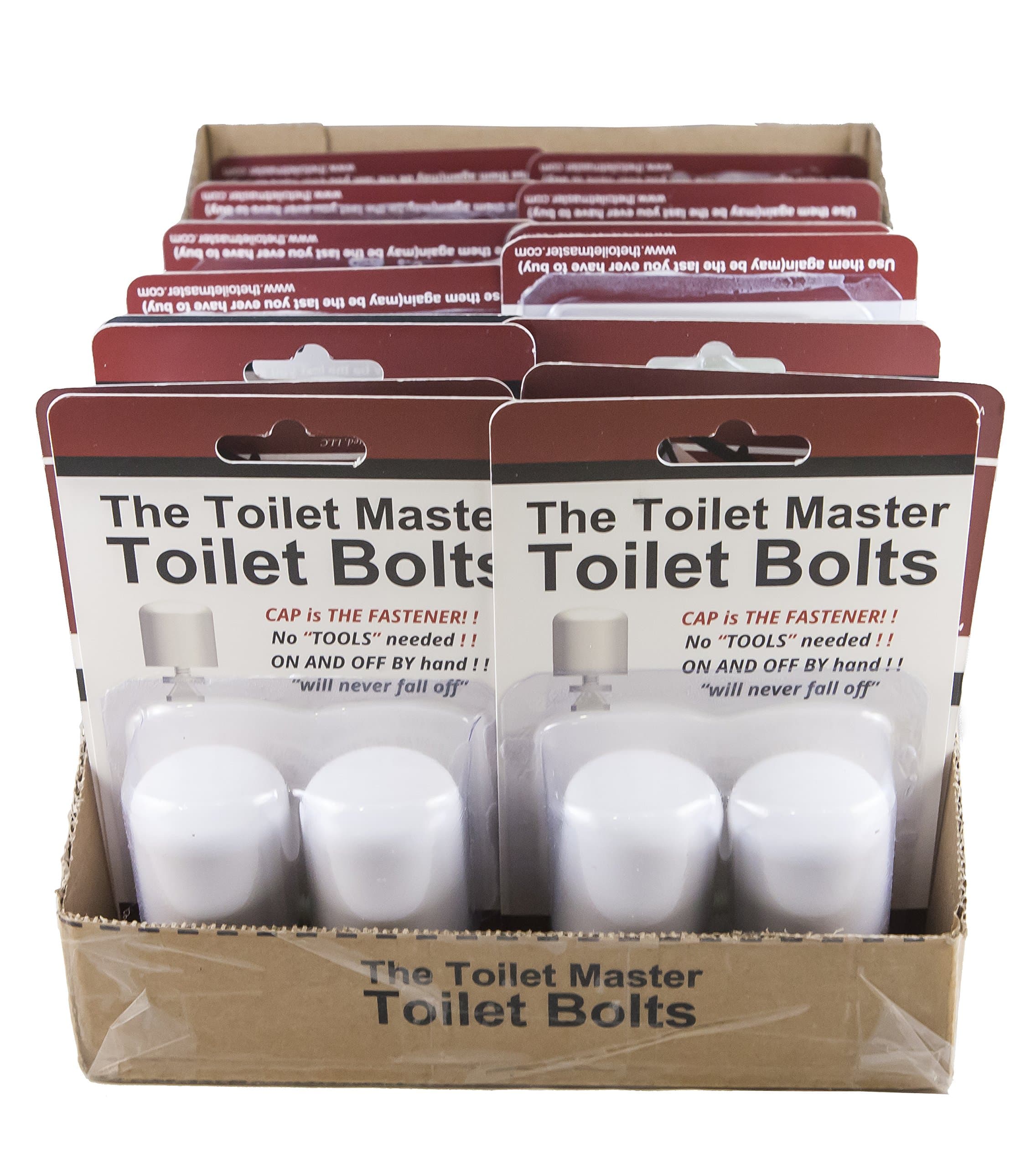 Toilet Bolts is a No Tool, No Cut, No Nut, Easy to Repair, Replace, Service, and Install Toilet Bolt, Washer, and Cap Kit (24-Pack)