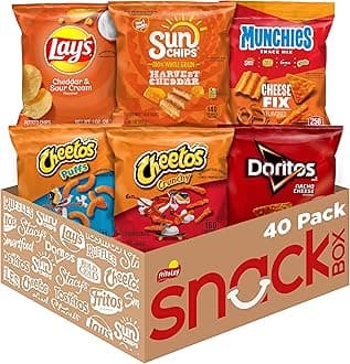 Frito-Lay Cheesy Mix 6 Flavor Variety Pack, Single Serve Bags (40 Pack), Doritos, Cheetos, Lay's, Munchies, SunChips