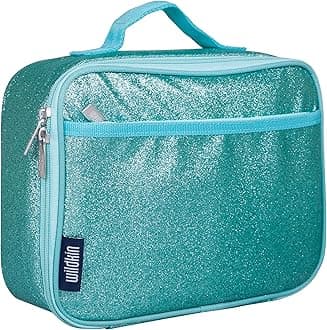 Wildkin Kids Insulated Lunch Box – Durable and Reusable for School & Travel - Blue Glitter