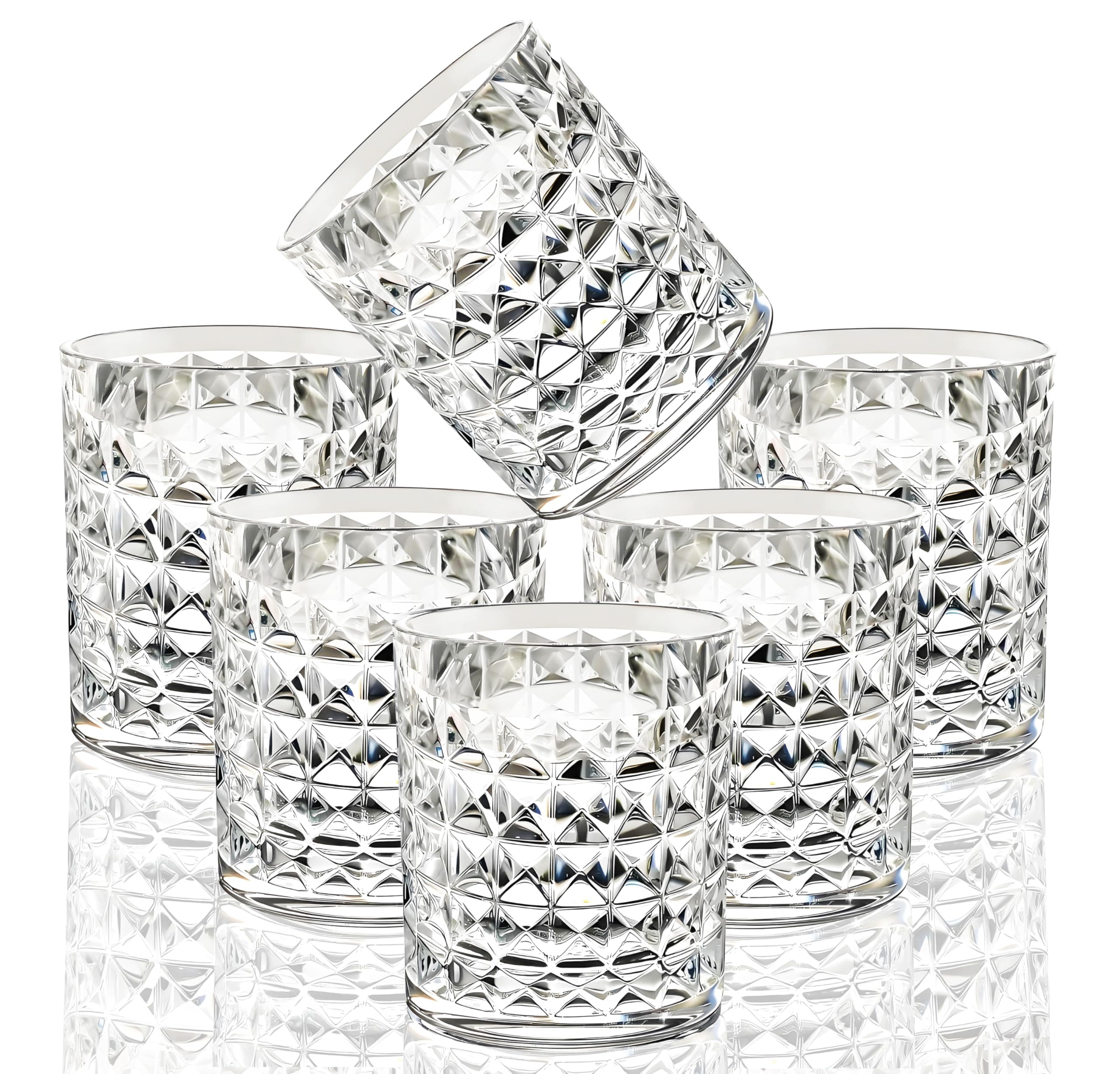 8 Oz Unbreakable Tritan Drinking Glasses Shatterproof Acrylic Glasses Drinkware BPA Free Hard Plastic Cups Reusable Kitchen Water Glasses Drinking Set of 6 (Crystal Clear)