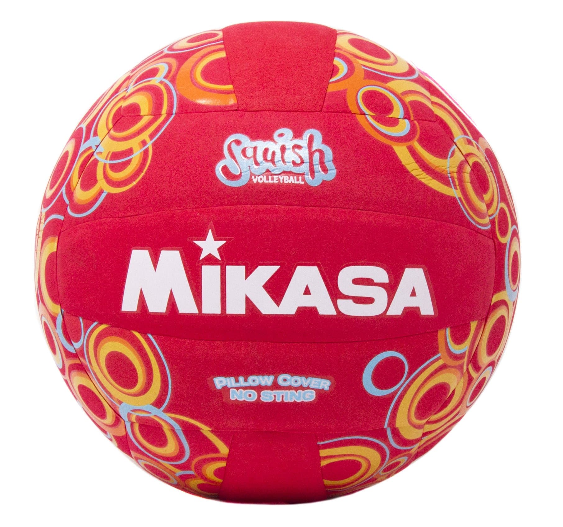 Mikasa Squish VSV104 No-Sting Volleyball (Red/Circles)