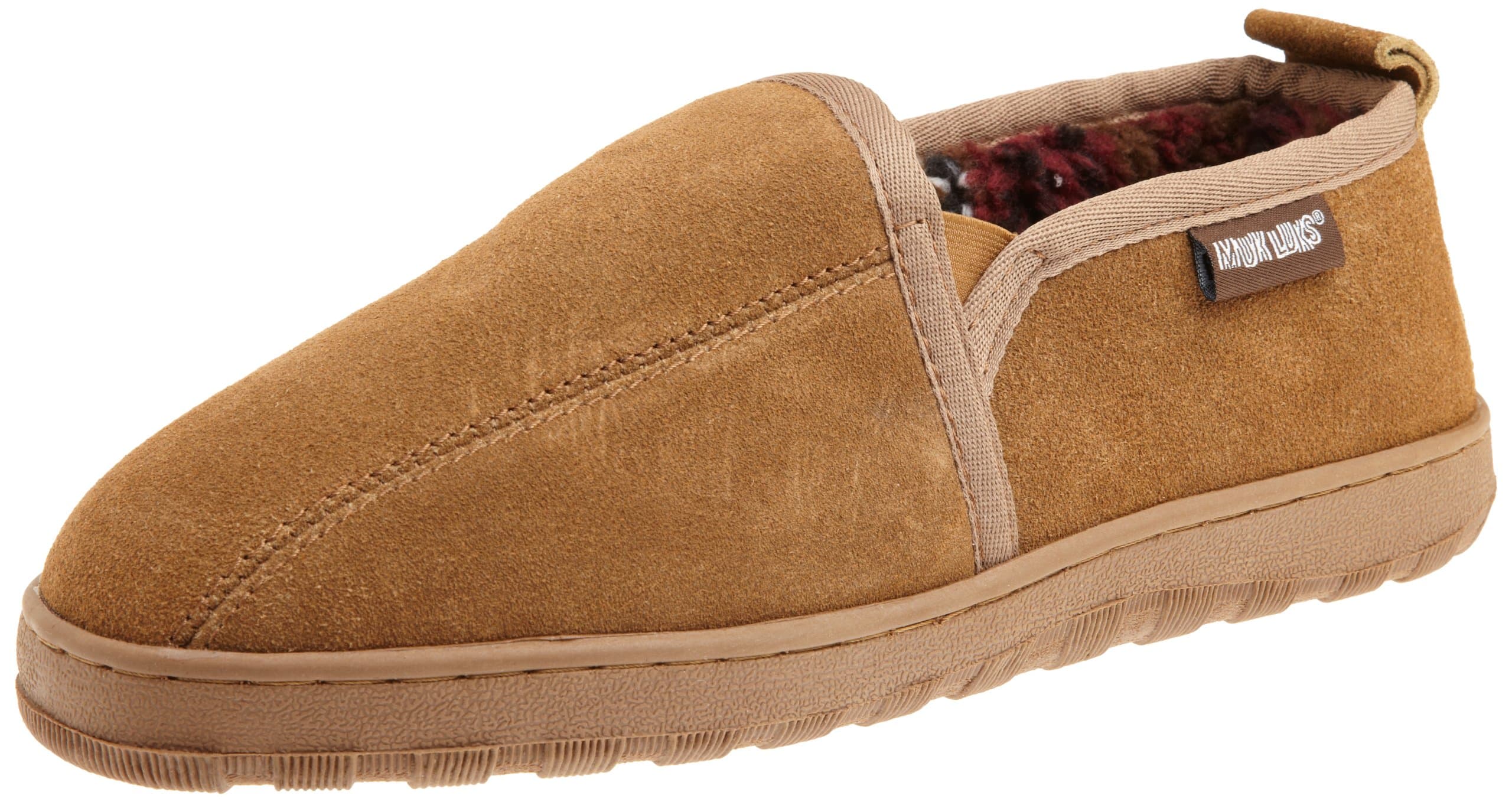 Men's Eric Dbl Gore Printed Berber Suede Slip on-Brown Slipper