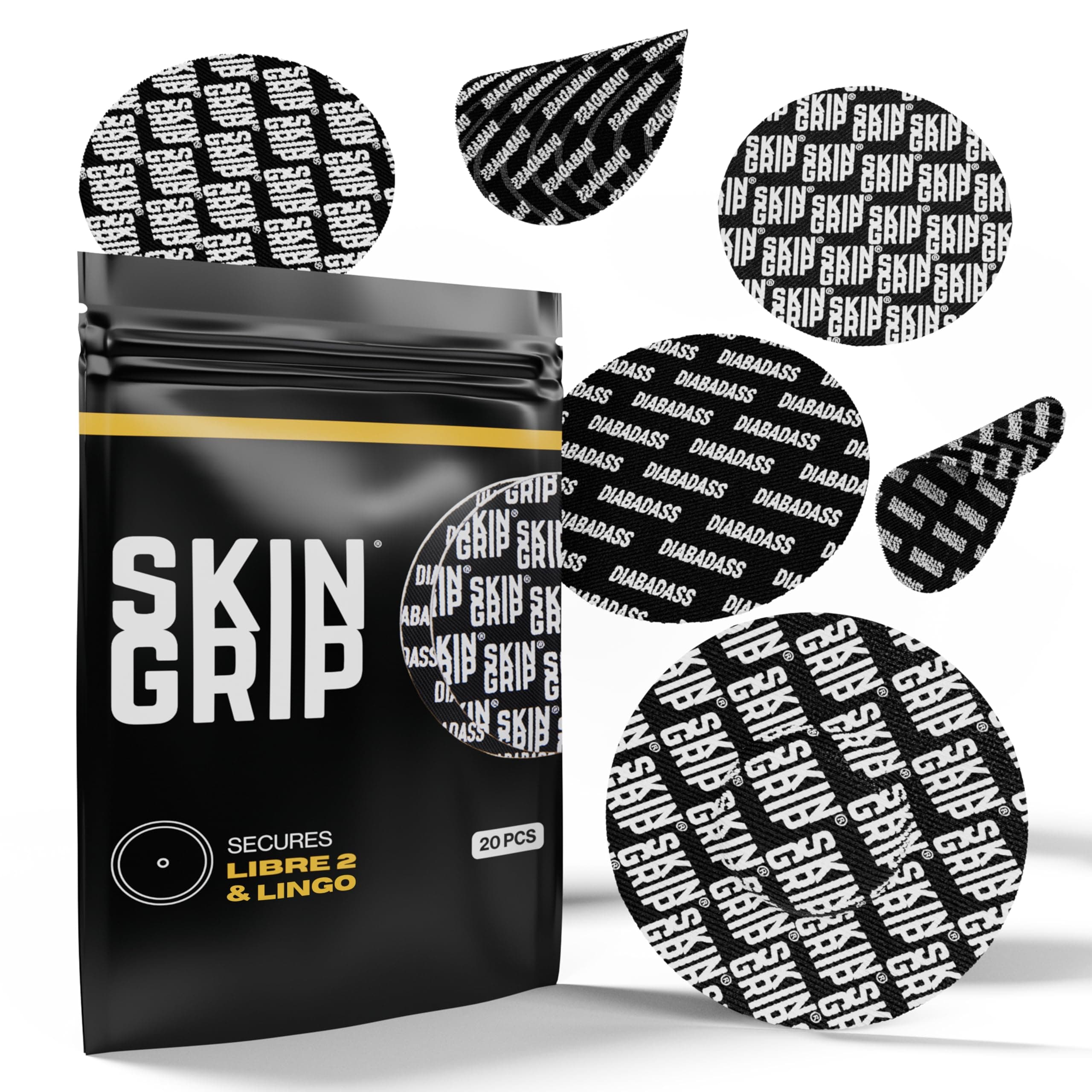 Freestyle Libre 2 Sensor Covers & Lingo CGM – Waterproof and Sweatproof Adhesive for 10-15 Days, Pre-Cut Medical Tape, Continuous Glucose Monitor Patch – 20 Pack, Fearless Pack