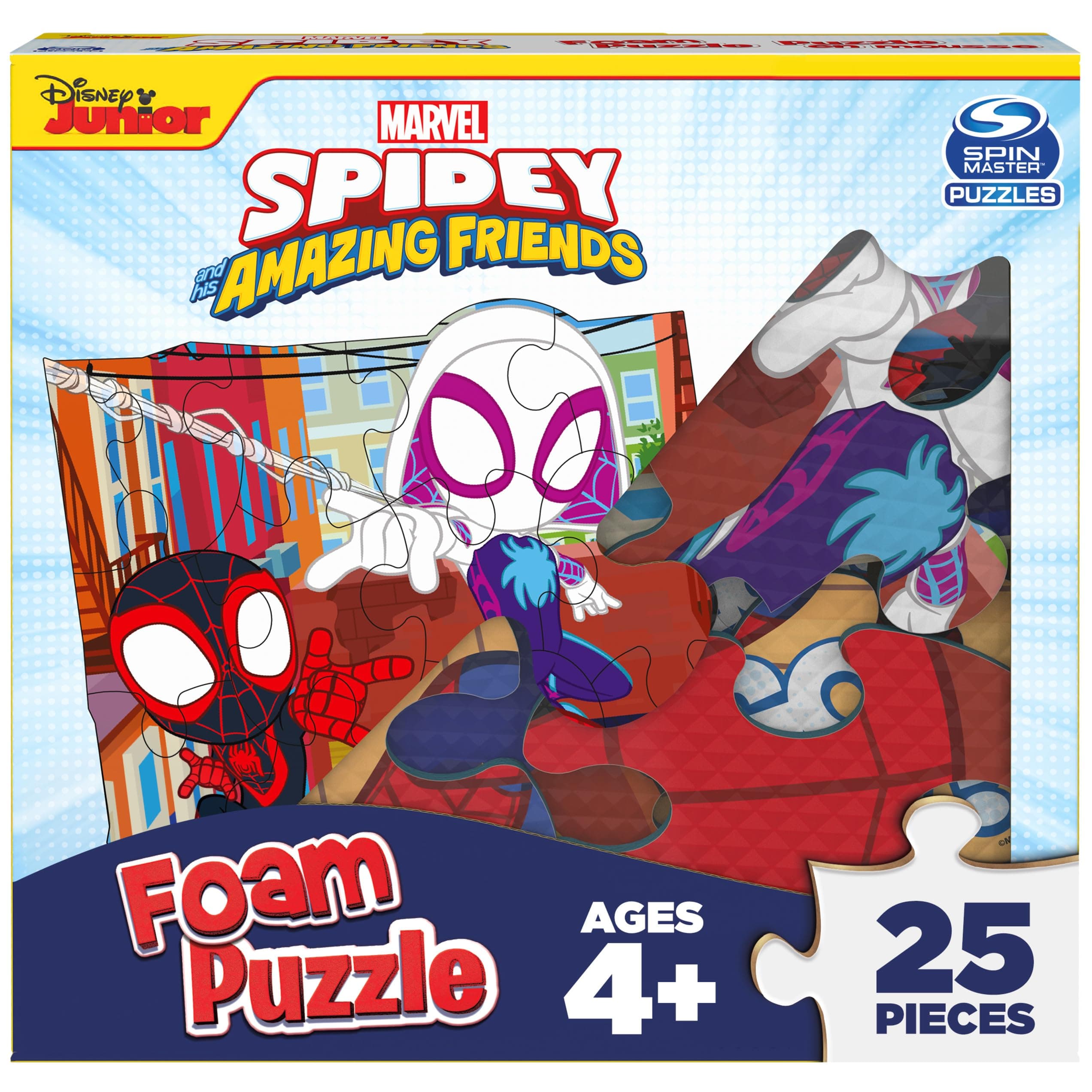 Marvel Spidey and His Amazing Friends Puzzles, Squishy Foam Puzzle, 25 Pieces, Spiderman Toys, for Ages 4 & Up
