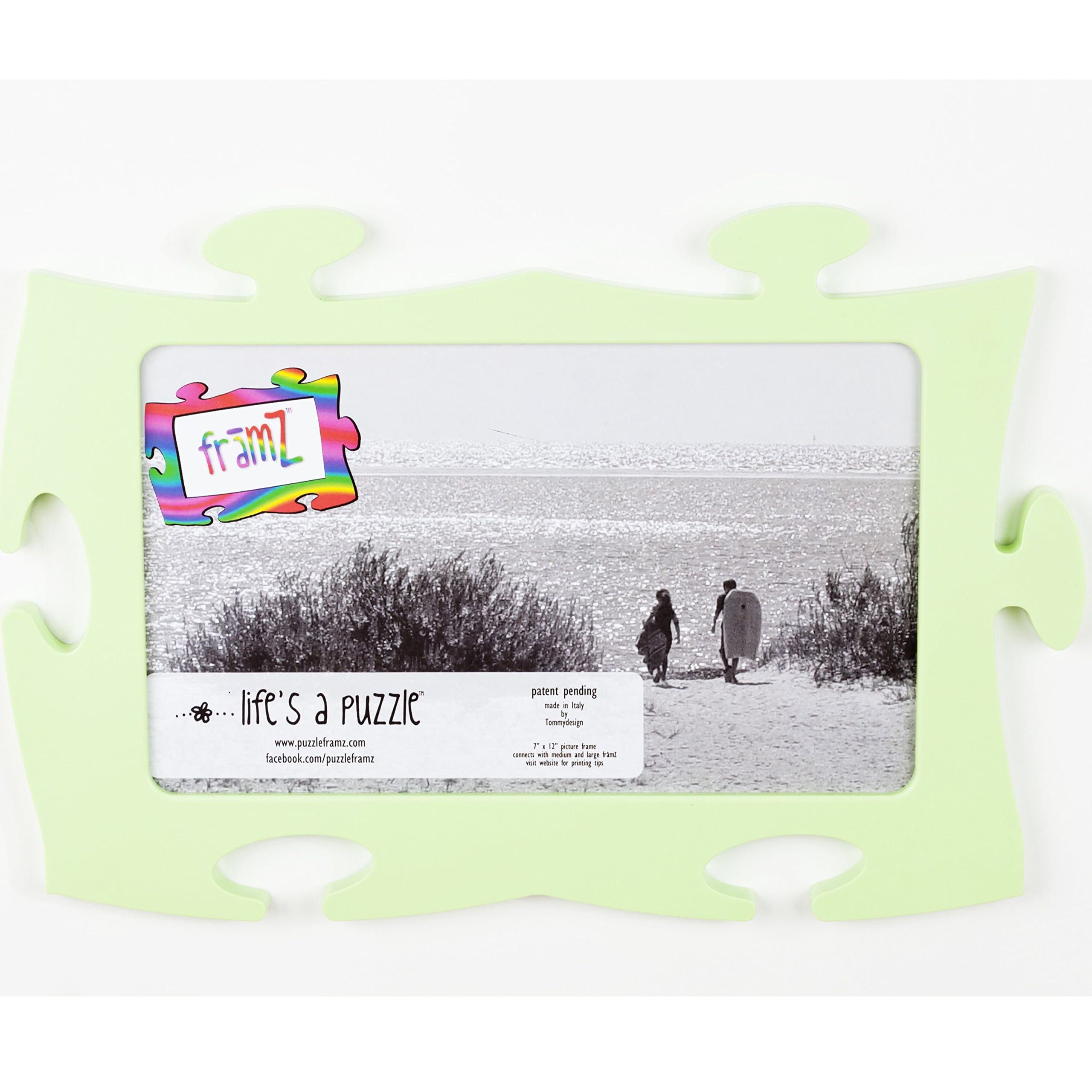 Pastel Green Puzzle-piece-shaped Wall Frames, Large, 11.75 X 7 Inch
