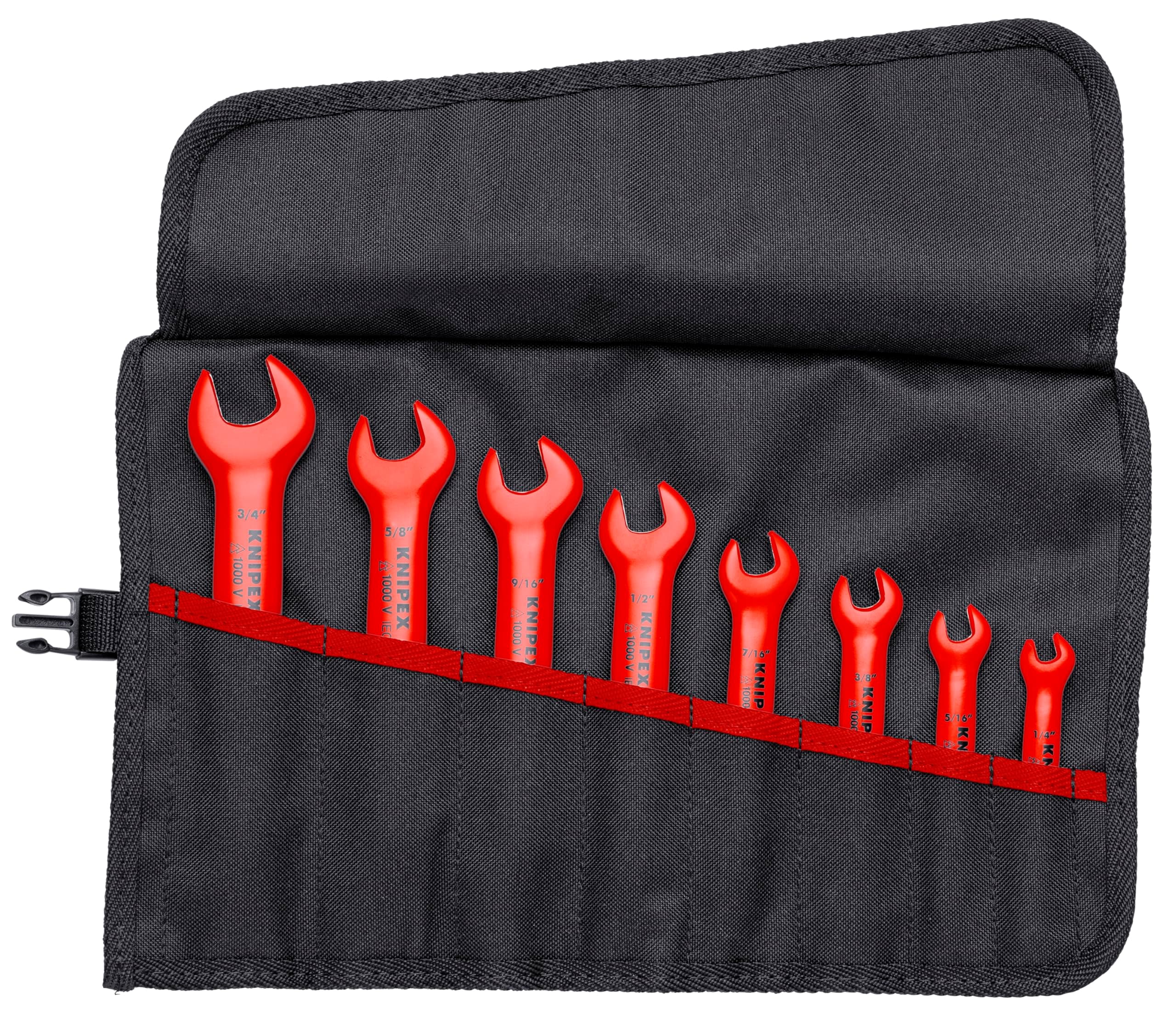 KNIPEX 8 Pc Open End Wrench Set, SAE, 1000V Insulated