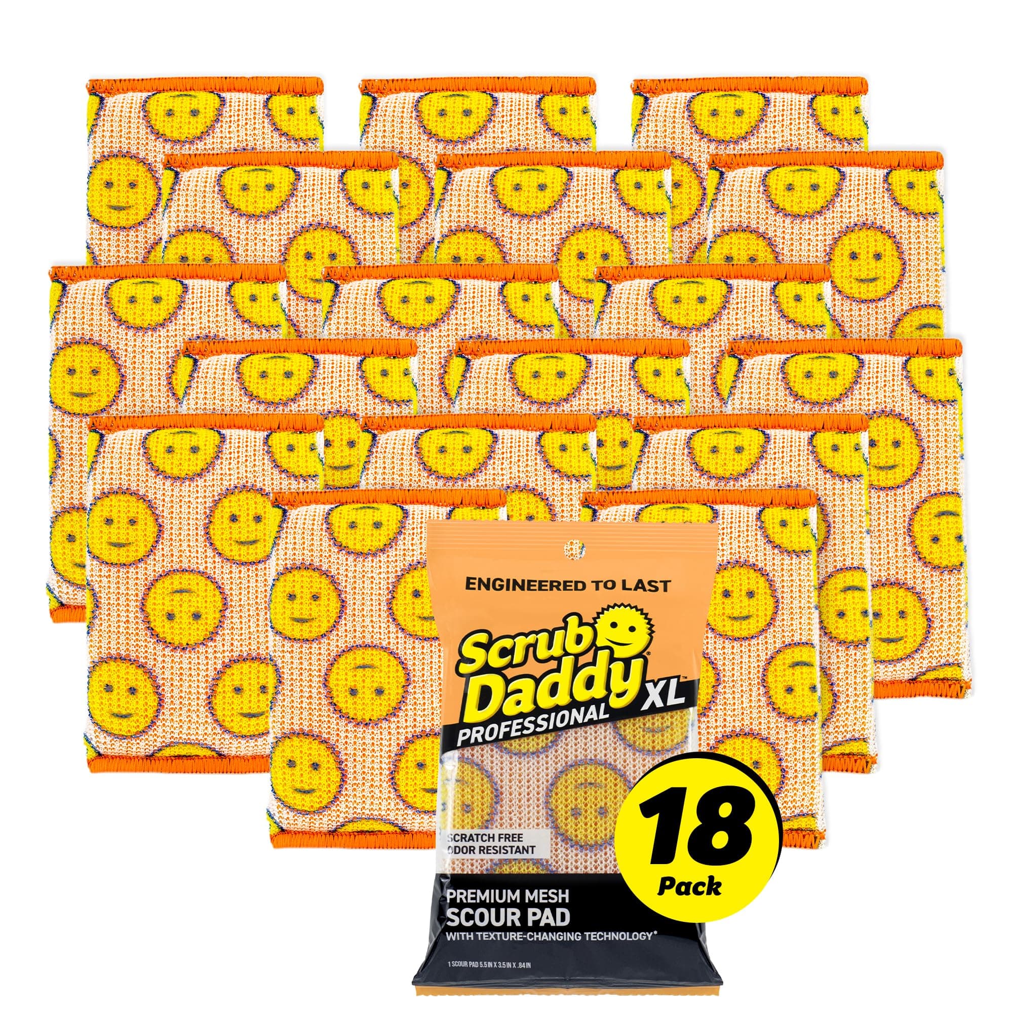 Scrub Daddy Scour Daddy XL - Large Heavy Duty Sponge & Non Scratch Scouring Pad - 18 Pack of Bulk Sponges & Commercial Cleaning Supplies - Durable & Odor Resistant (18 Count)