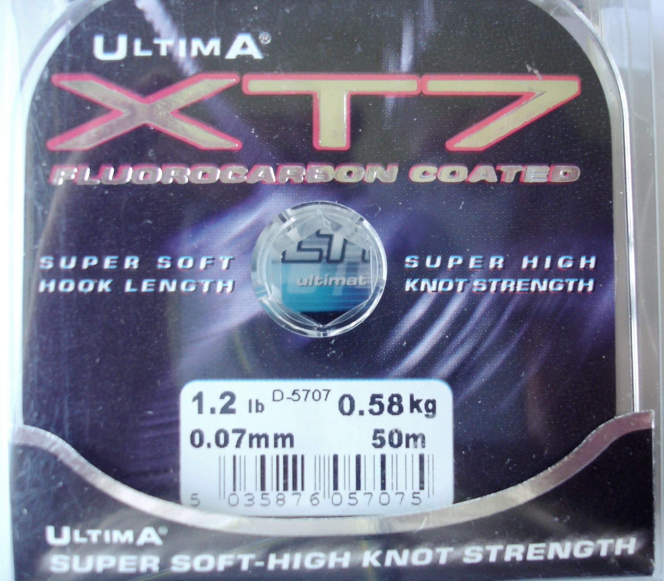 Ultima XT7 Special Fluorocarbon Coated Hook Line, 0.07mm, 50m Spool. Professional Quality