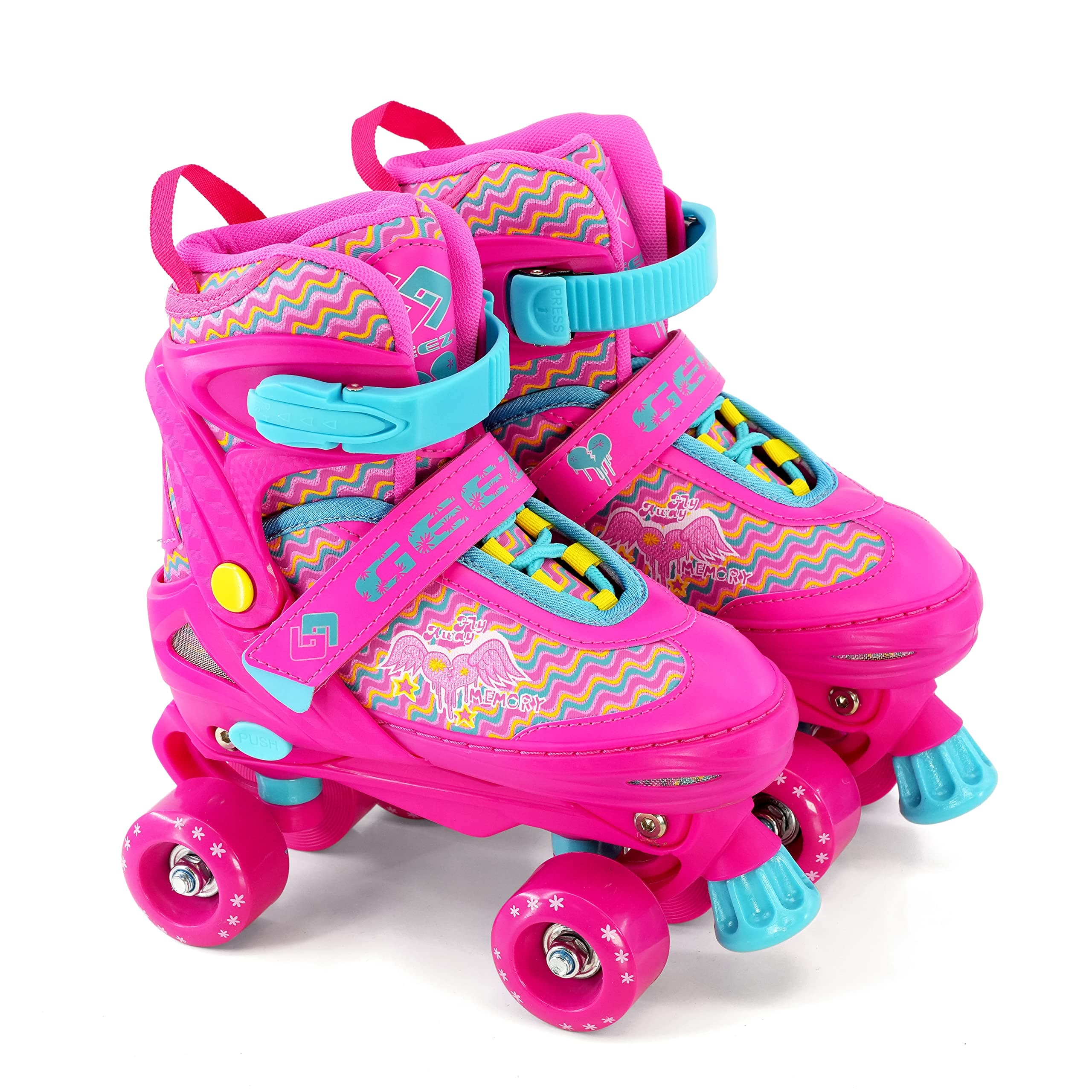 The Magic Toy Shop Childs Junior Adjustable Quad Roller Skates Boots Childrens Kids 4 Wheel Rollers