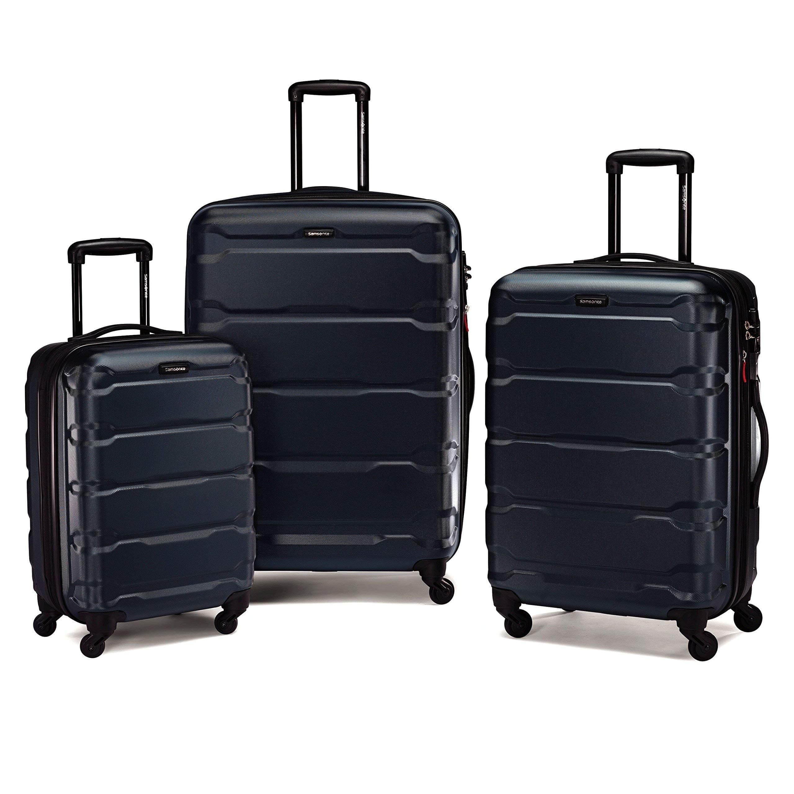 Samsonite Omni PC Hardside Expandable Luggage with Spinner Wheels, Navy, 3-Piece Set (20/24/28)
