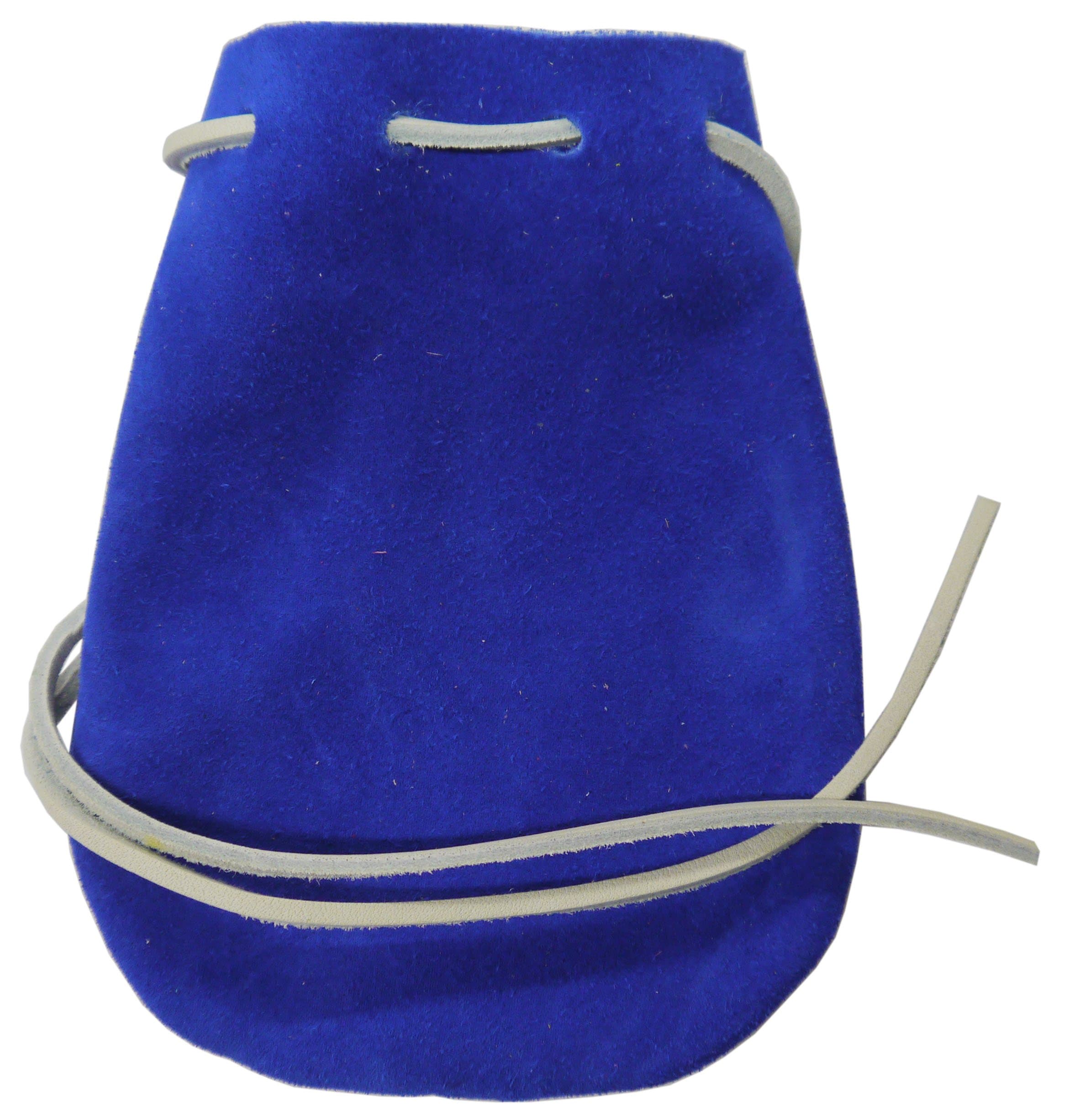 Royal Blue Suede Leather Dice/Marble Bag 6" x 4 1/2"