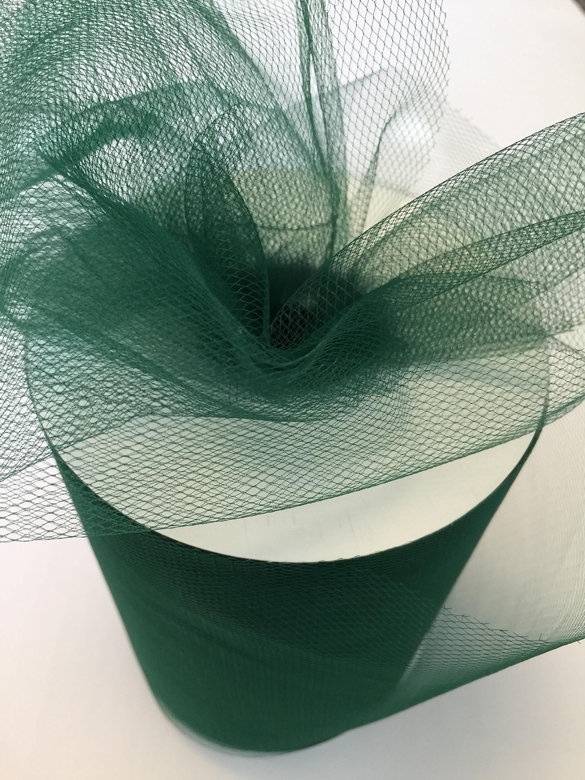 Tulle Fabric Spool/Roll 6 inch x 100 Yards (300 feet), 34 Colors Available, On Sale Now! (Hunter)