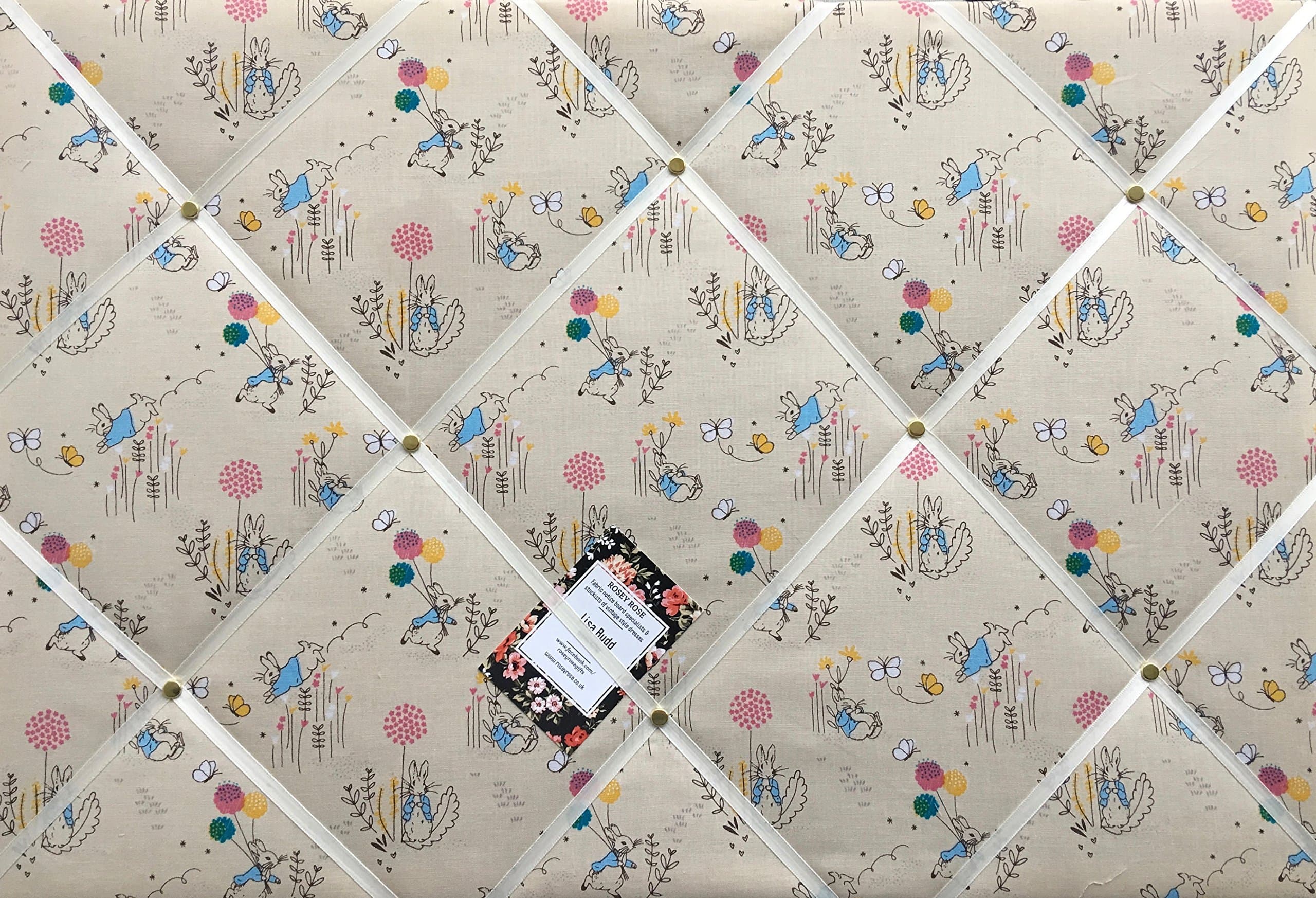 Large 60x40cm Rabbit Hand Crafted Fabric Notice/Pin/Memo/Memory Board