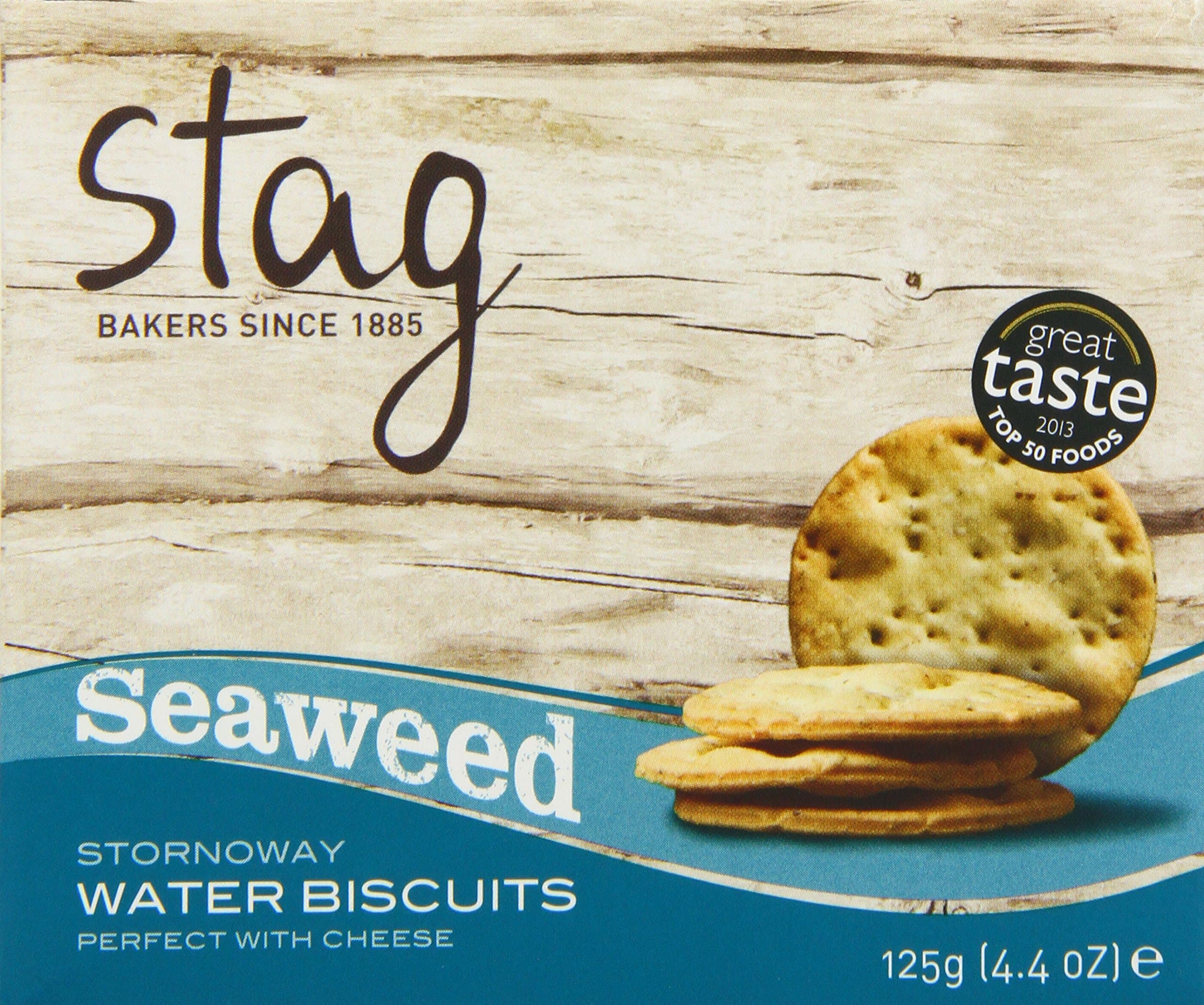 Stag Bakeries Cocktail Water Biscuits with Seaweed 125 g (Pack of 6)