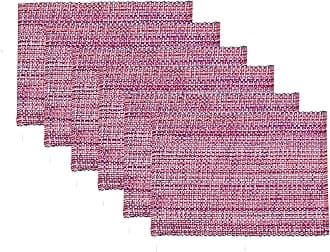 Urban VillaPlacemats for Dining Table 100% Cotton Placemats 14''x20'' Oversized Tablemats Set of 6 Placemats Red/Blue/White Two Tone Tablemats for Family Dinners Wedding Parties Everyday UsePlacemats