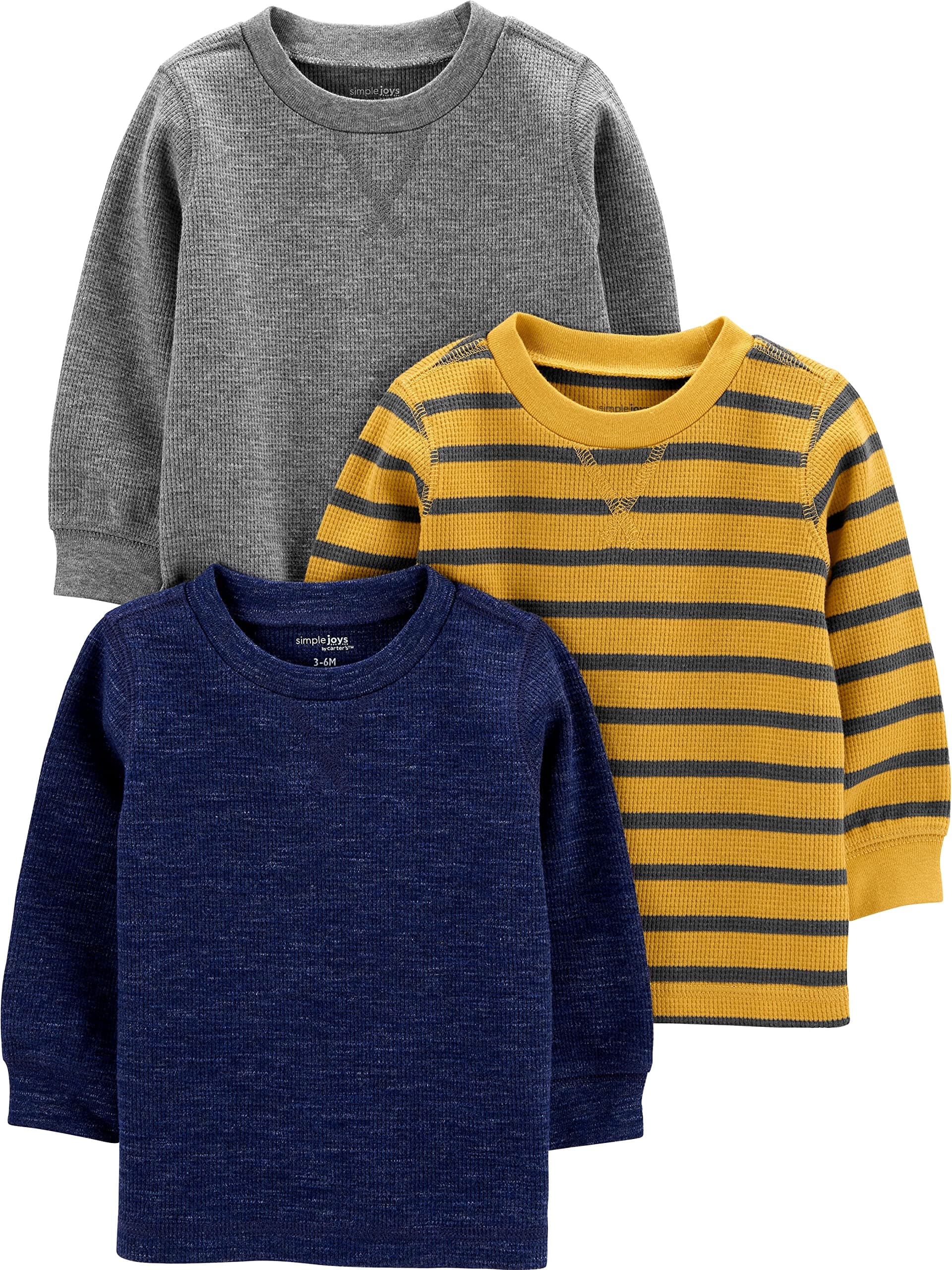 Simple Joys by Carter's Boys 3-Pack Thermal Long Sleeve Shirts