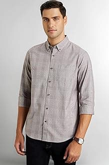 - Men's Stylish Checkered Casual Shirt - Regular Fit | Full Sleeve | Pure Cotton | Smart Casual Wear (Available in Plus Sizes)