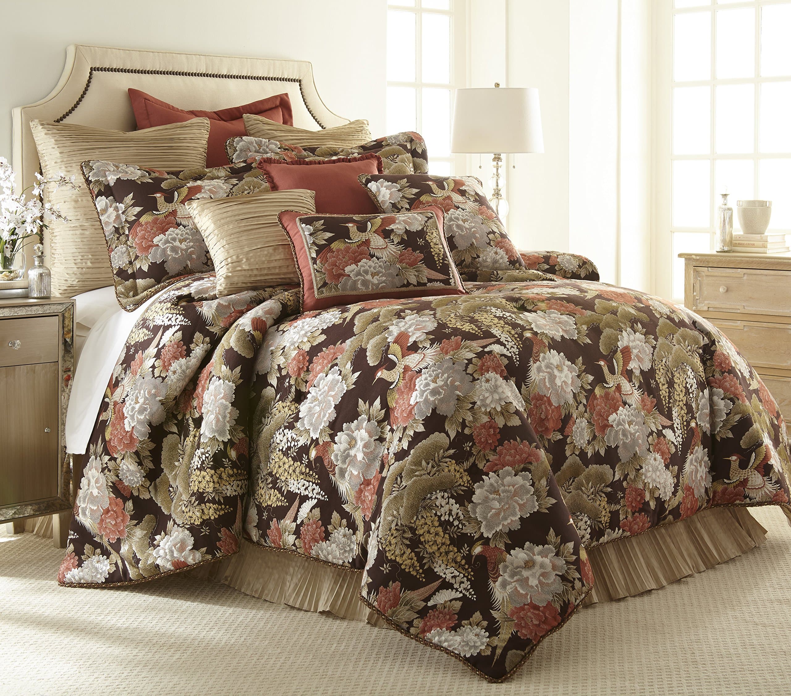 Ausin Horn Classics Paradise Peacock 3-Piece Comforter Set, Queen