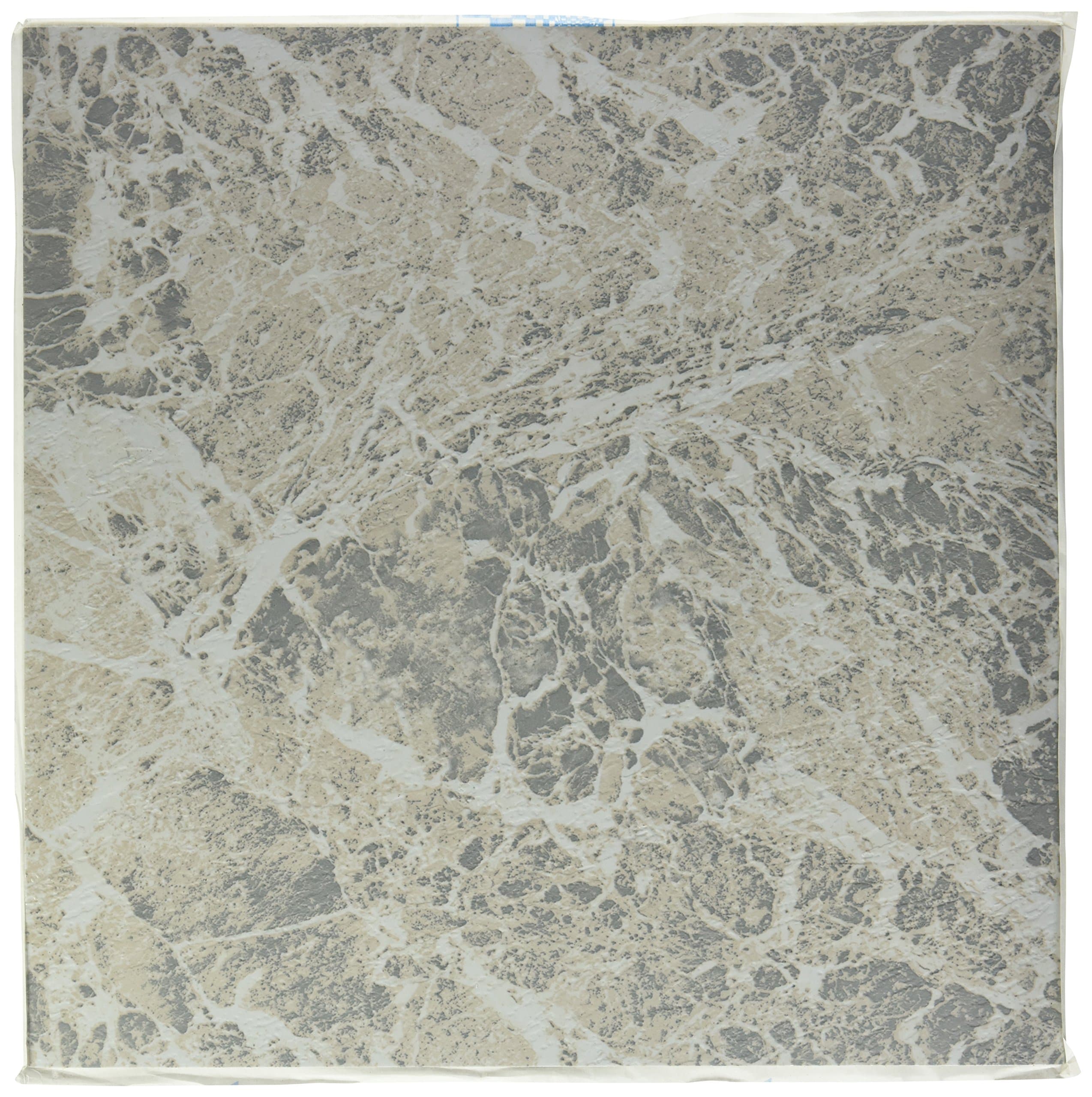 226E 12" x 12" Floor Tile, Gray Marble Swirl