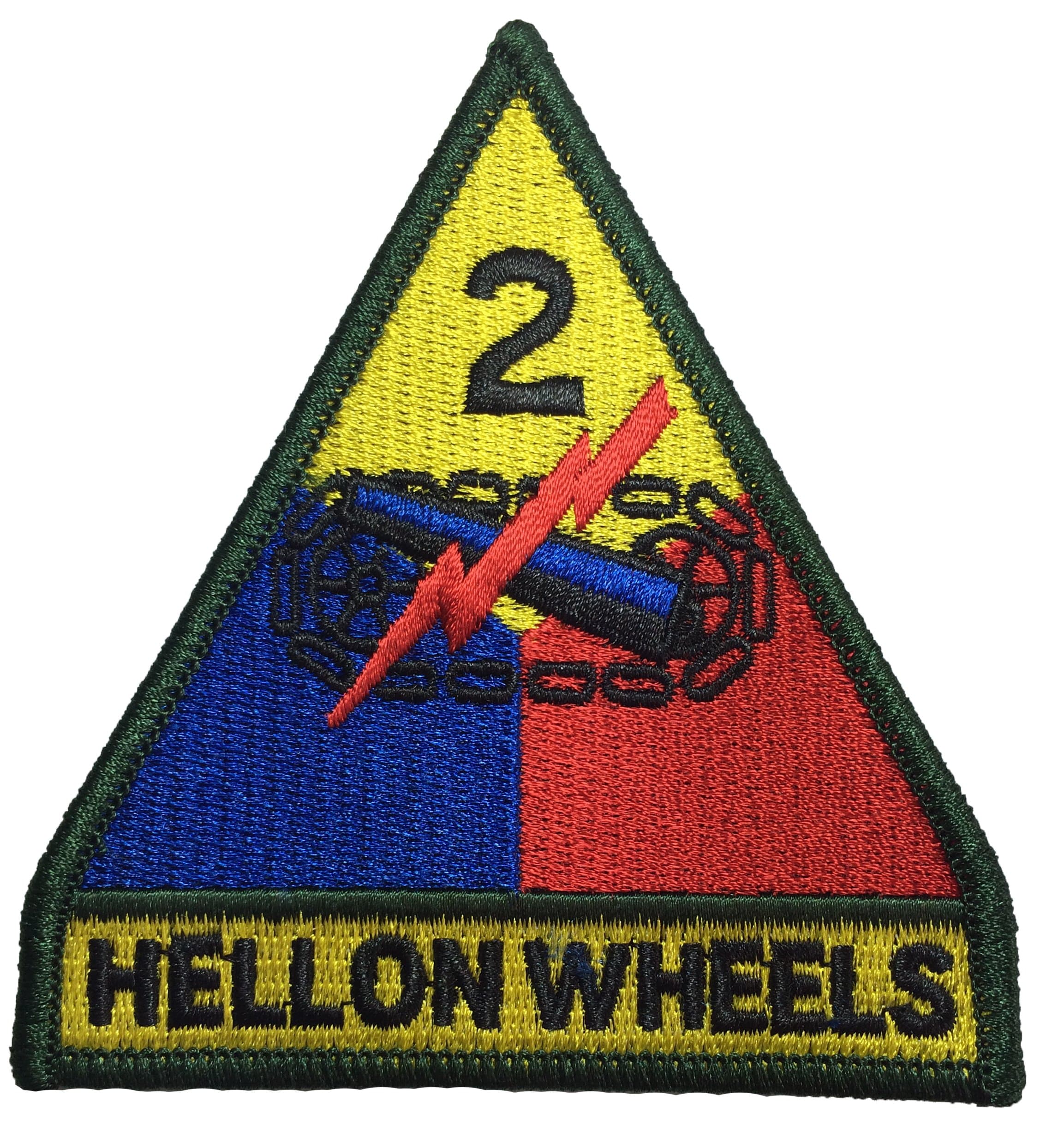 2nd Armored Division Hell on Wheels US Army Full Color Military Armed Forces DIY Applique Embroidered Sew Iron on Emblem Badge Costume Patch