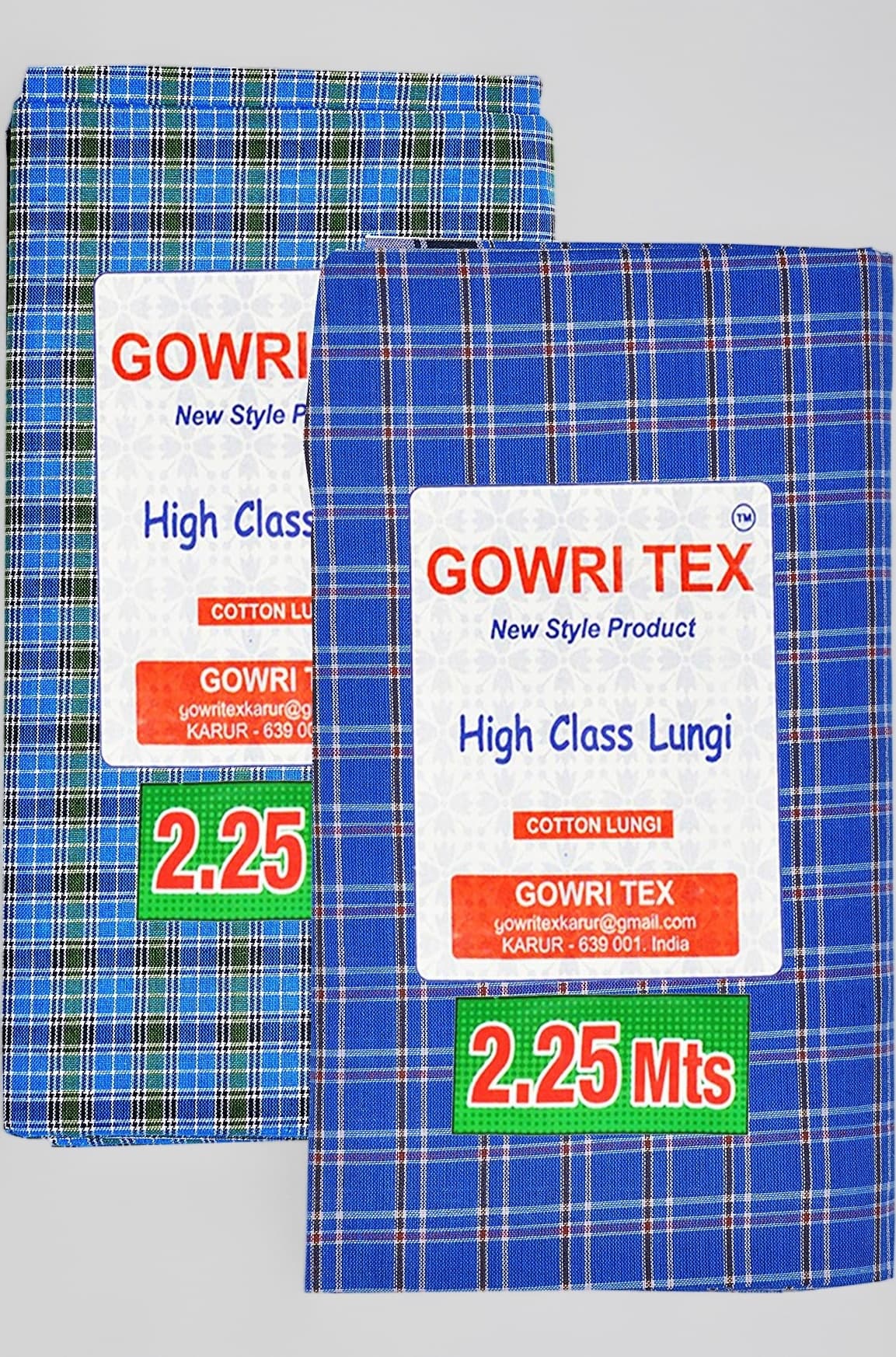 Gowri Tex Cotton Stitched Lungis Pack Of 2 (Ready To Wear) 2.25Meter