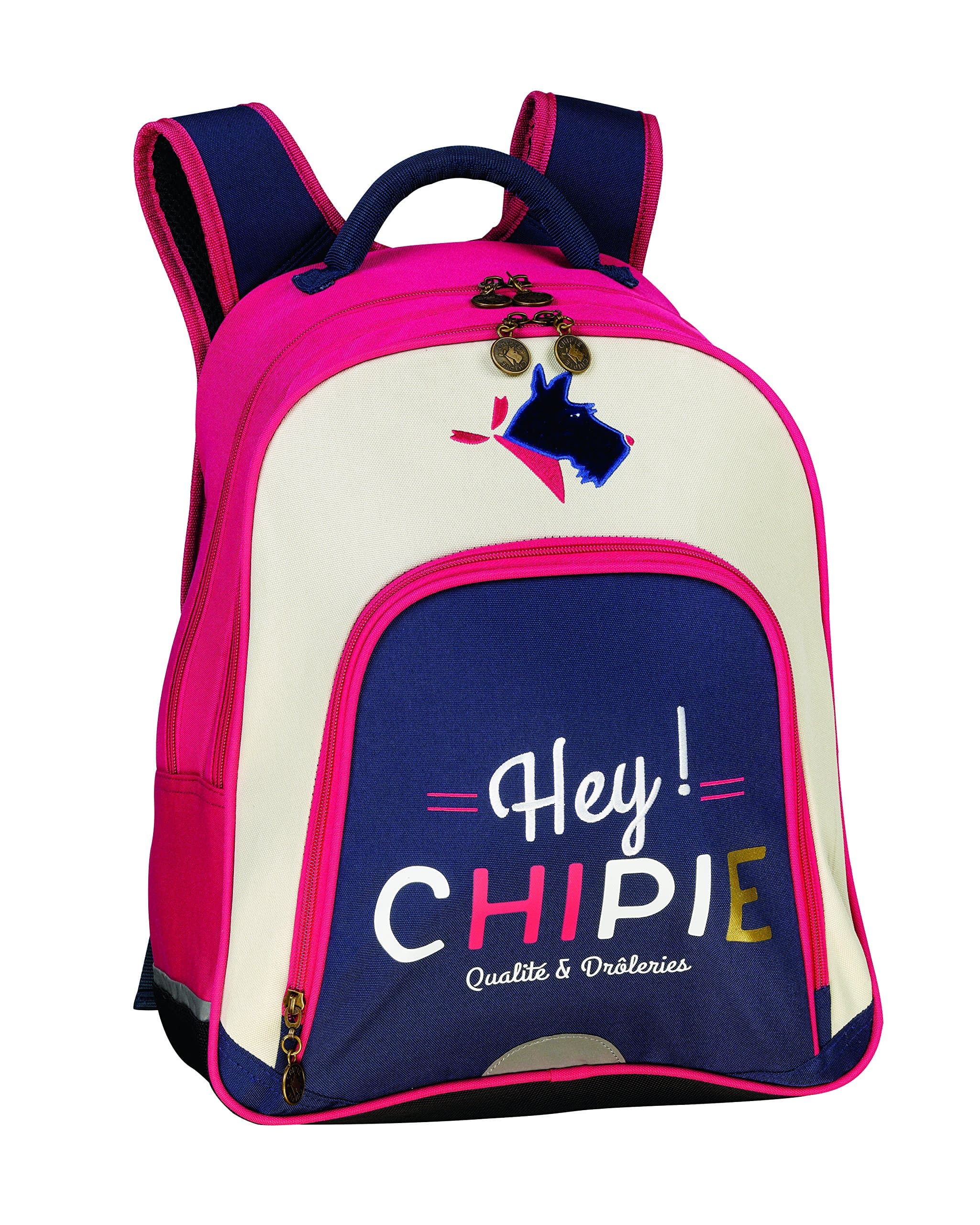 CHIPIE CHIPIE HEY DOG School Backpack, 41 cm, Blue (Bleu/ecru)