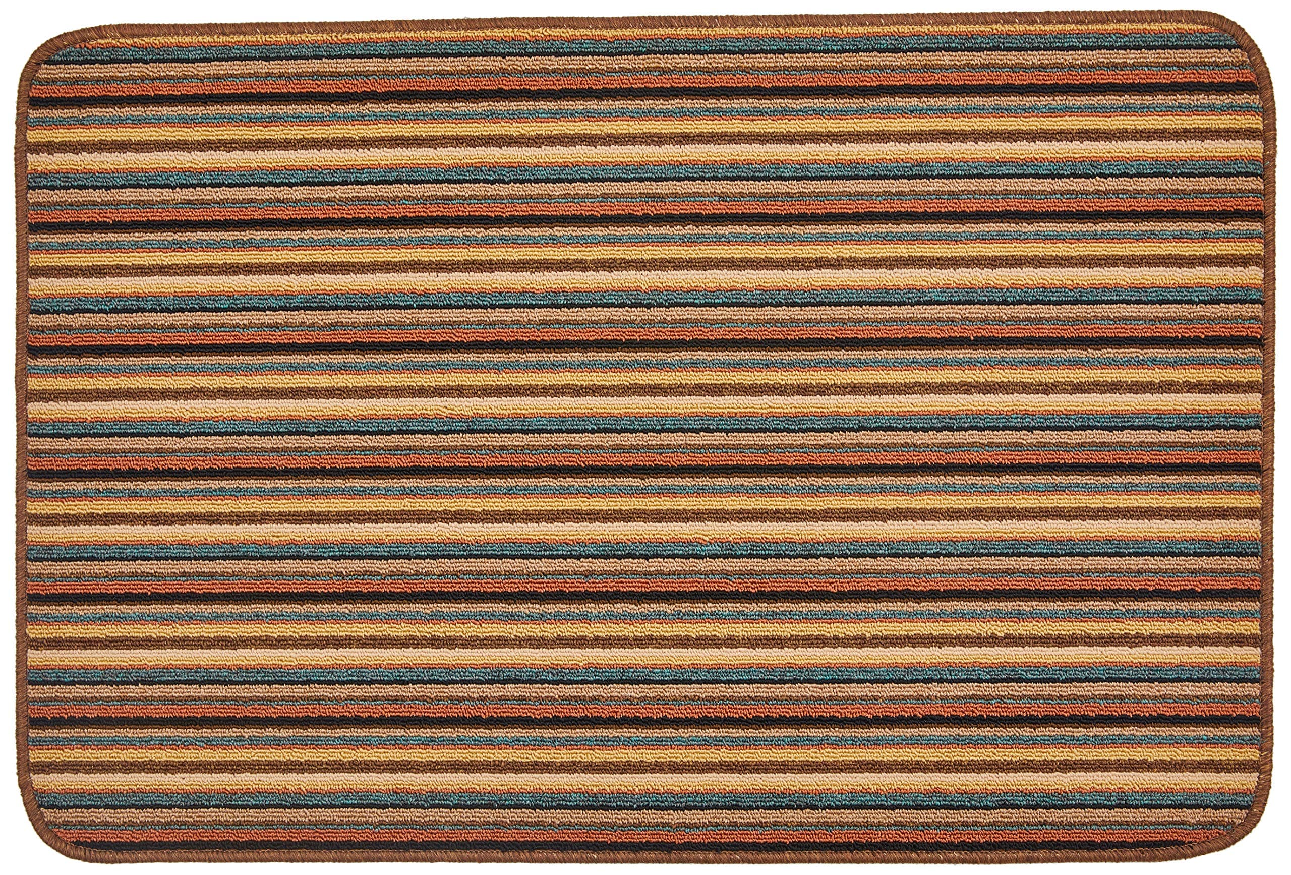 Dandy by William Armes, Ios Stripe Indoor Washable Rug, Brown, 100 x 67