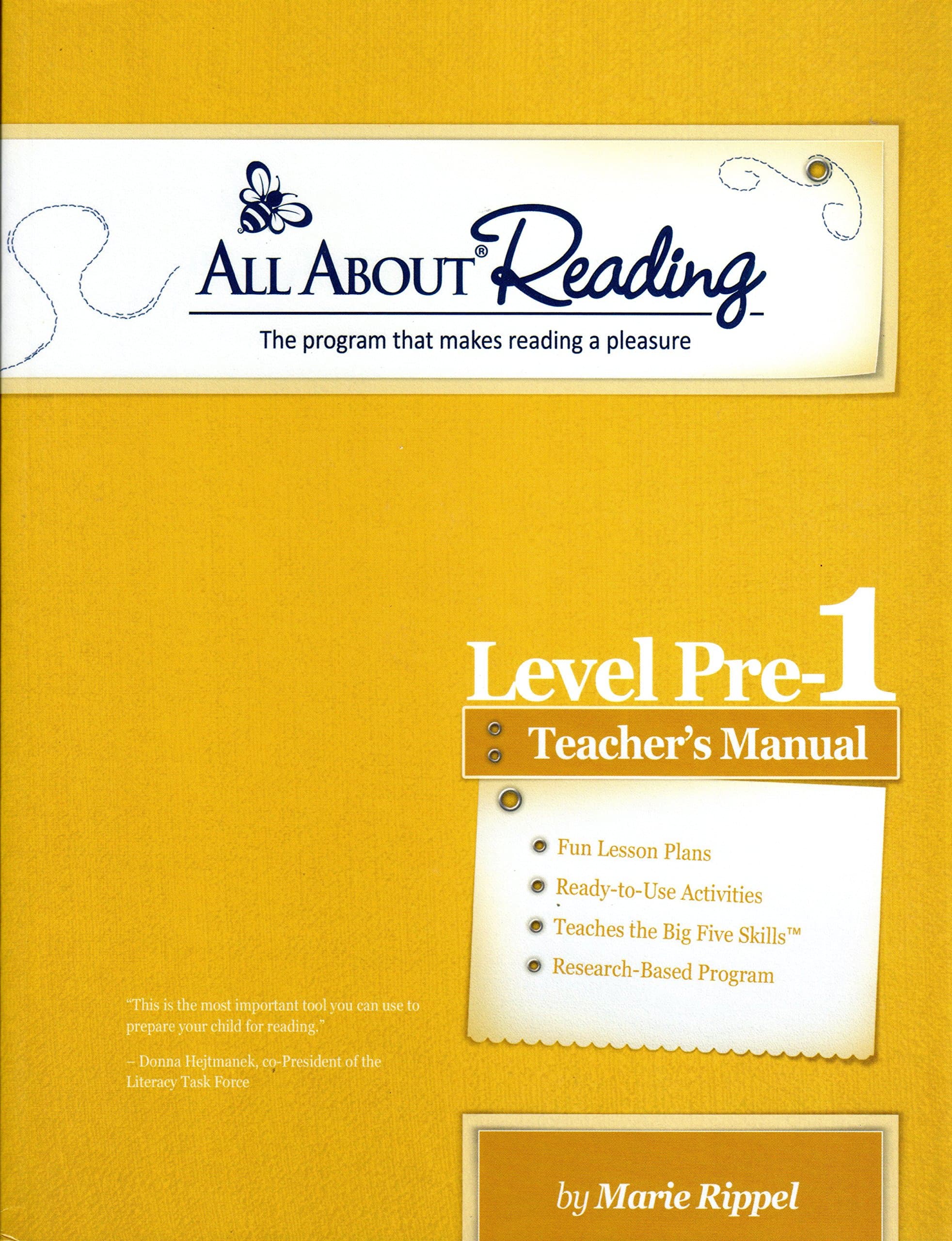 All About Reading Level Pre-reading (aka Pre-1) Teachers Manual (All About Reading)
