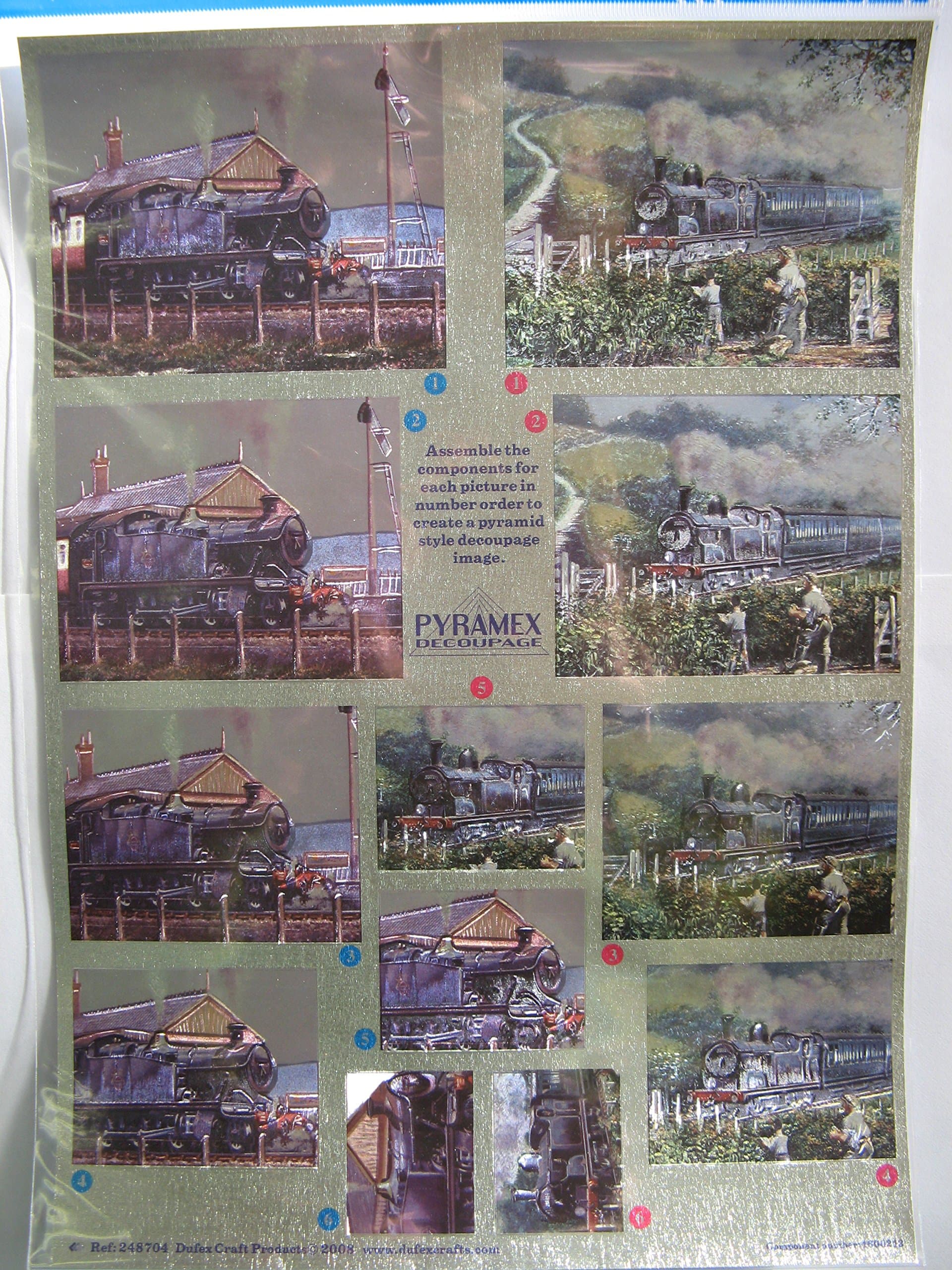 Steam Trains Pyramex 3d Decoupage Sheet from Dufex