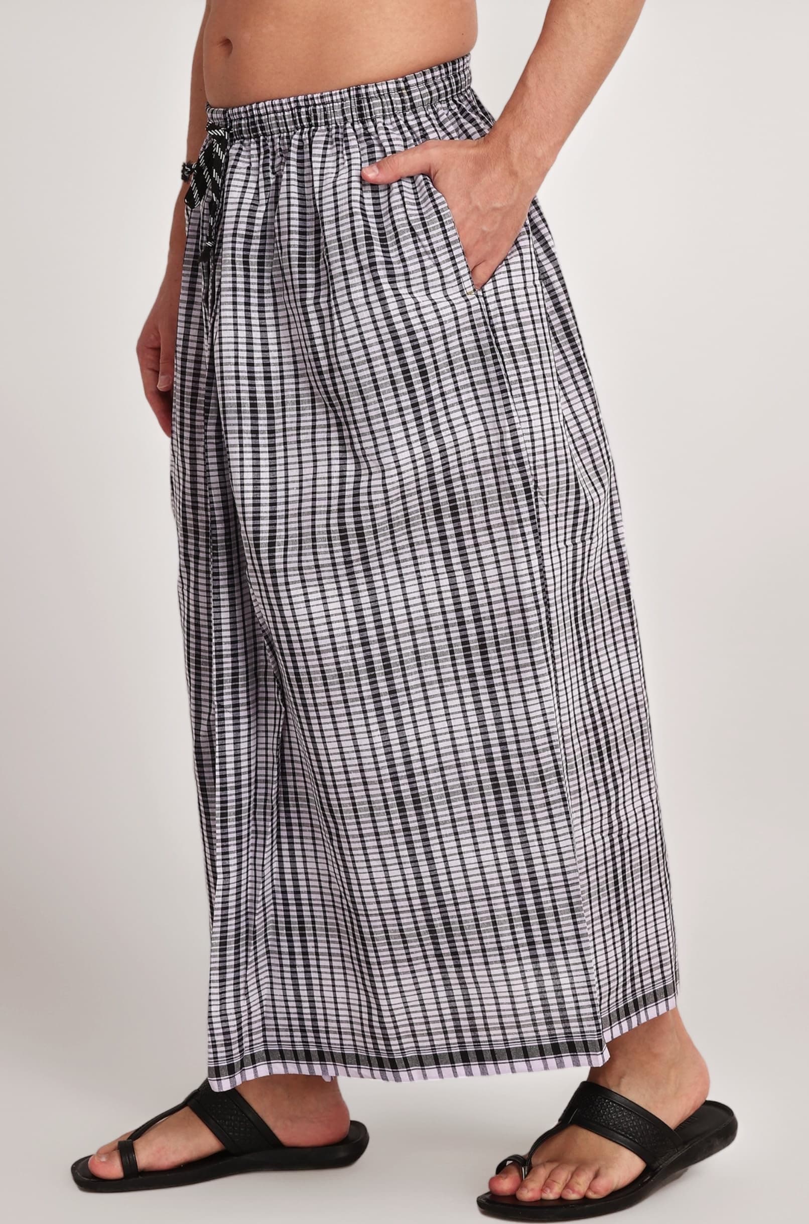 Gowri Tex Elastic Premium Cotton Lungi With Dual Packet Pack Of 1