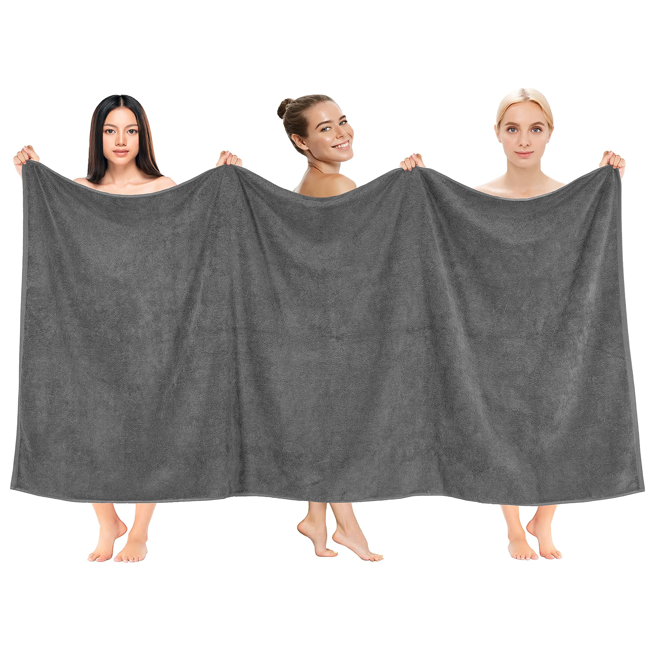 Cotton Paradise 100% Cotton 40x80 Oversized Bath Sheet, Extra Large Turkish Bath Towels for Bathroom, Dark Gray Bathsheet