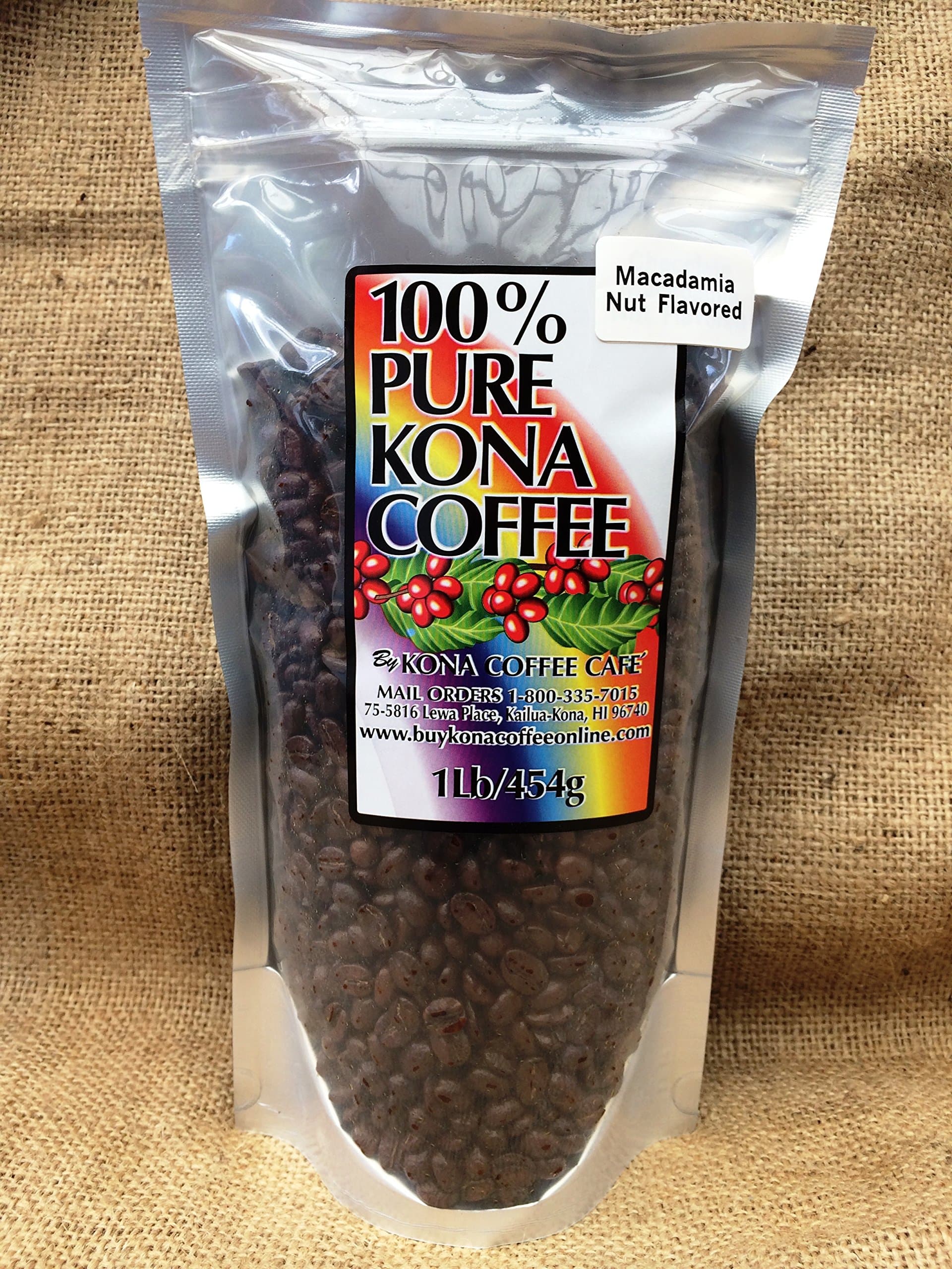 Kona Coffee, Macadamia Nut Flavored Whole Bean - 1 Pound