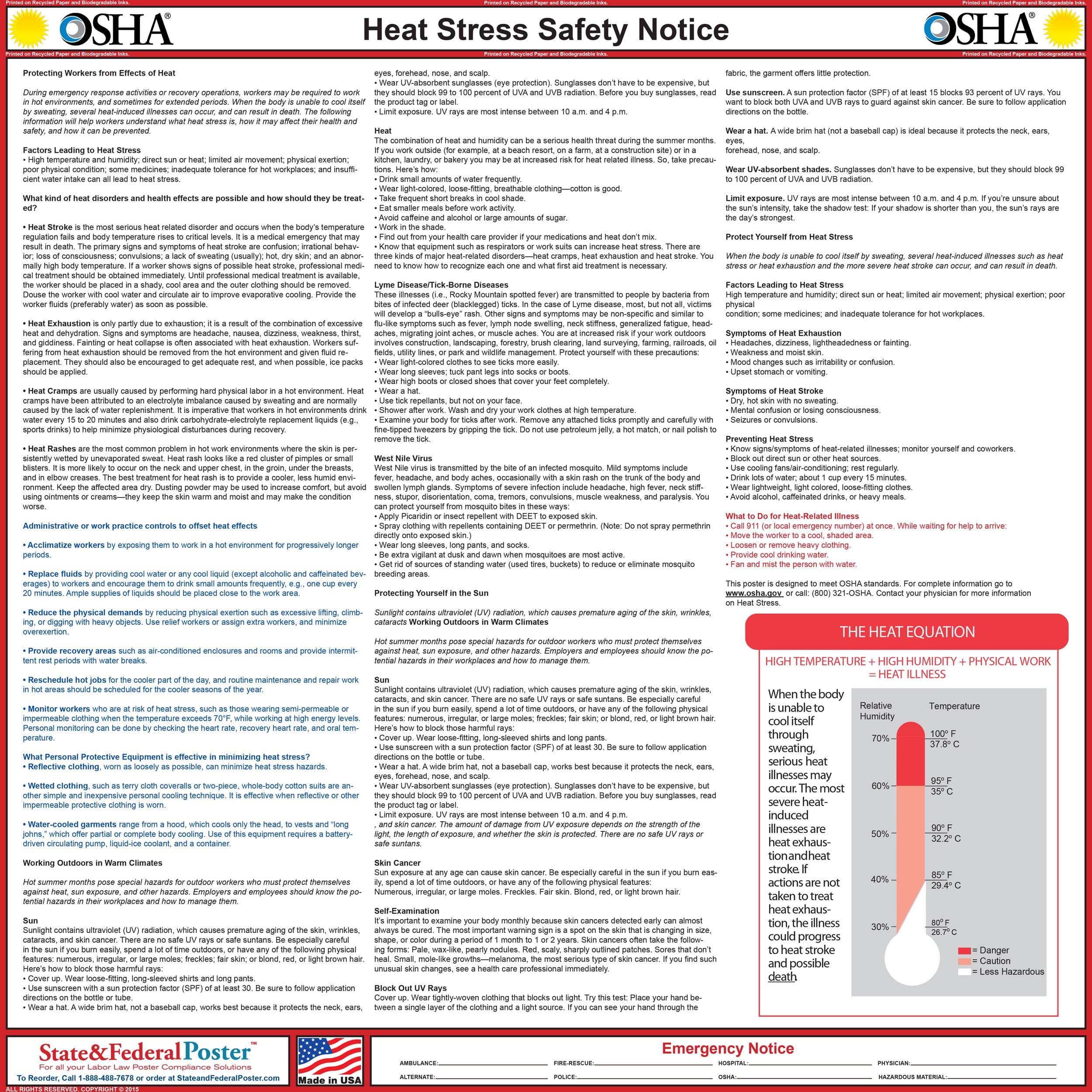 Heat Stress Poster - Laminated 24" x 24"